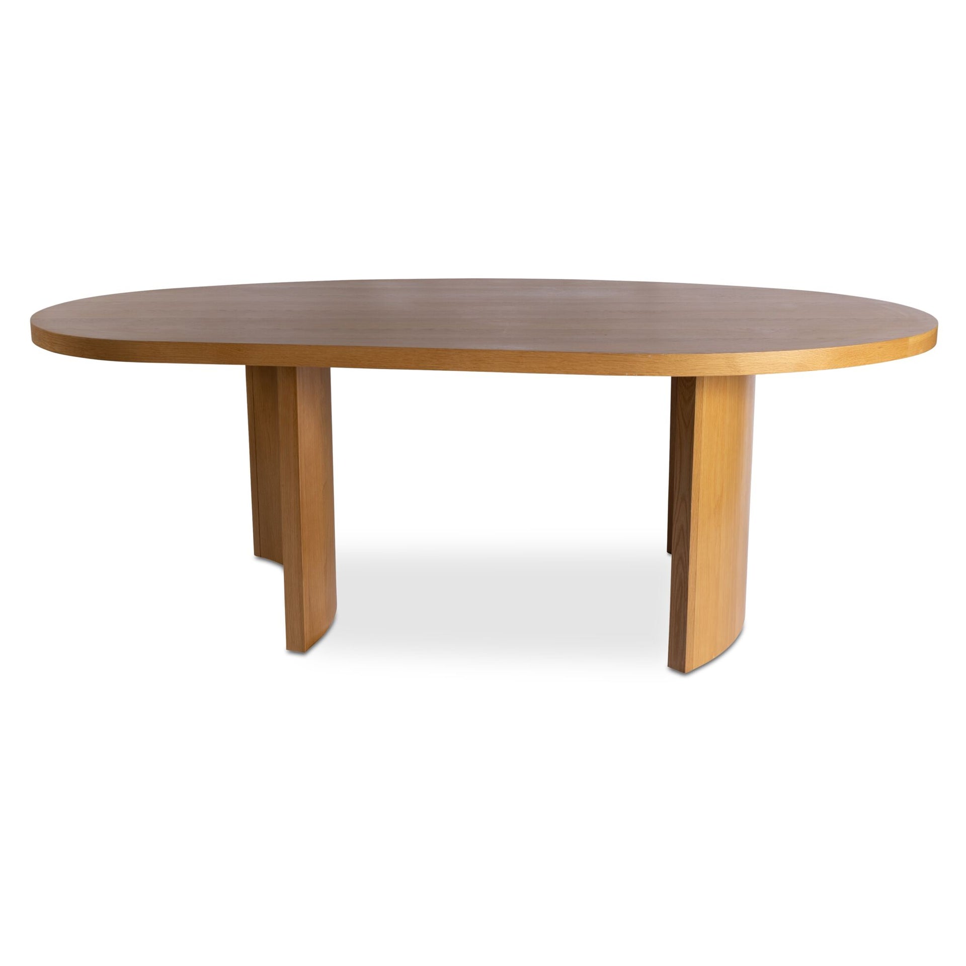 Sapphira Dining Table, Freeform Oak Veneer Top, Seating for Six, Natural Finish
