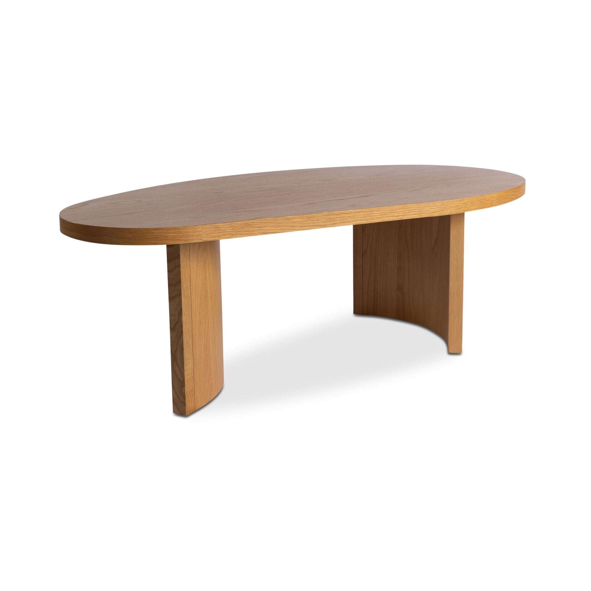 Sapphira Coffee Table, Freeform Oak Veneer Top, Natural Finish