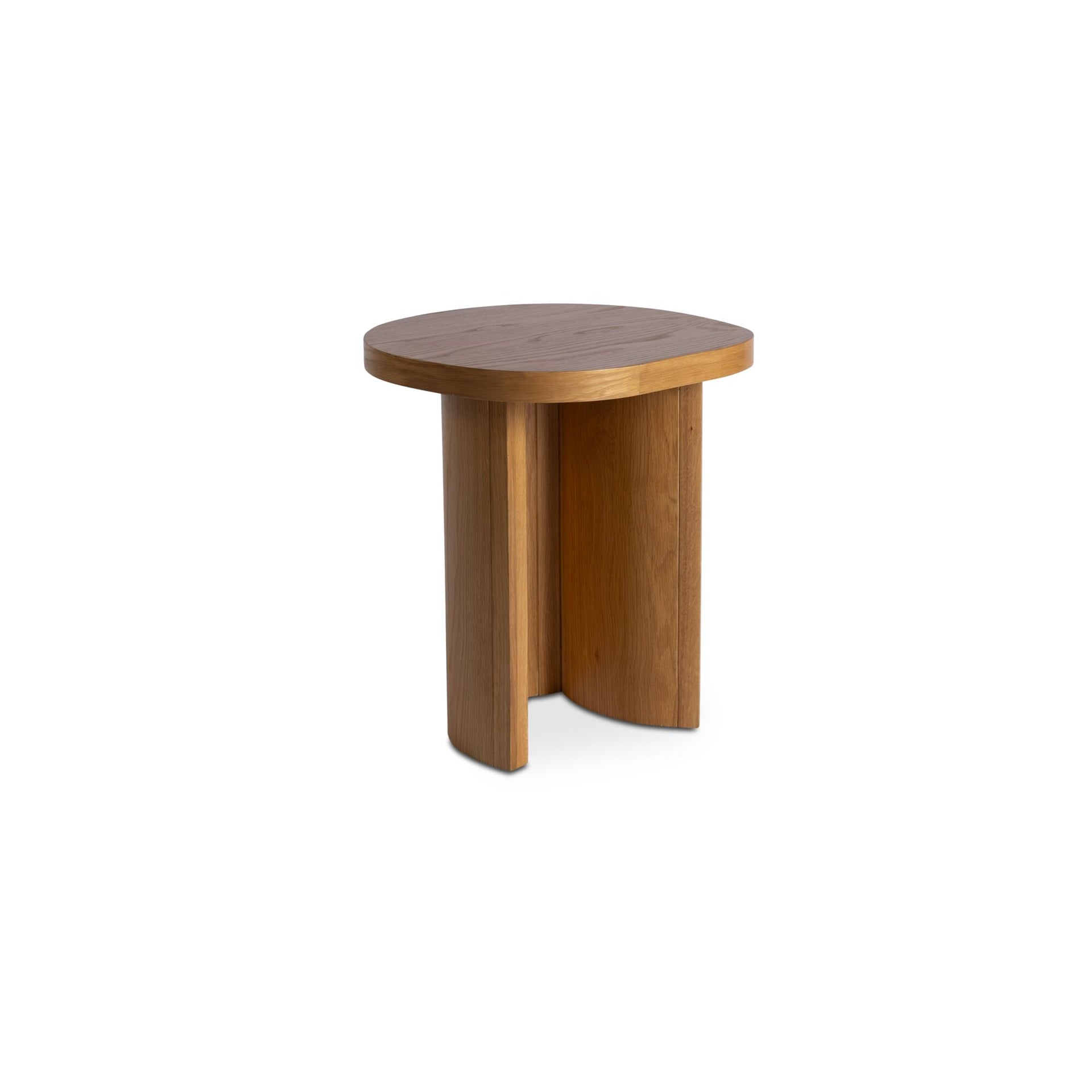 Sapphira Accent Table, Freeform Solid Oak Top, Oak Veneer Base, Natural Finish