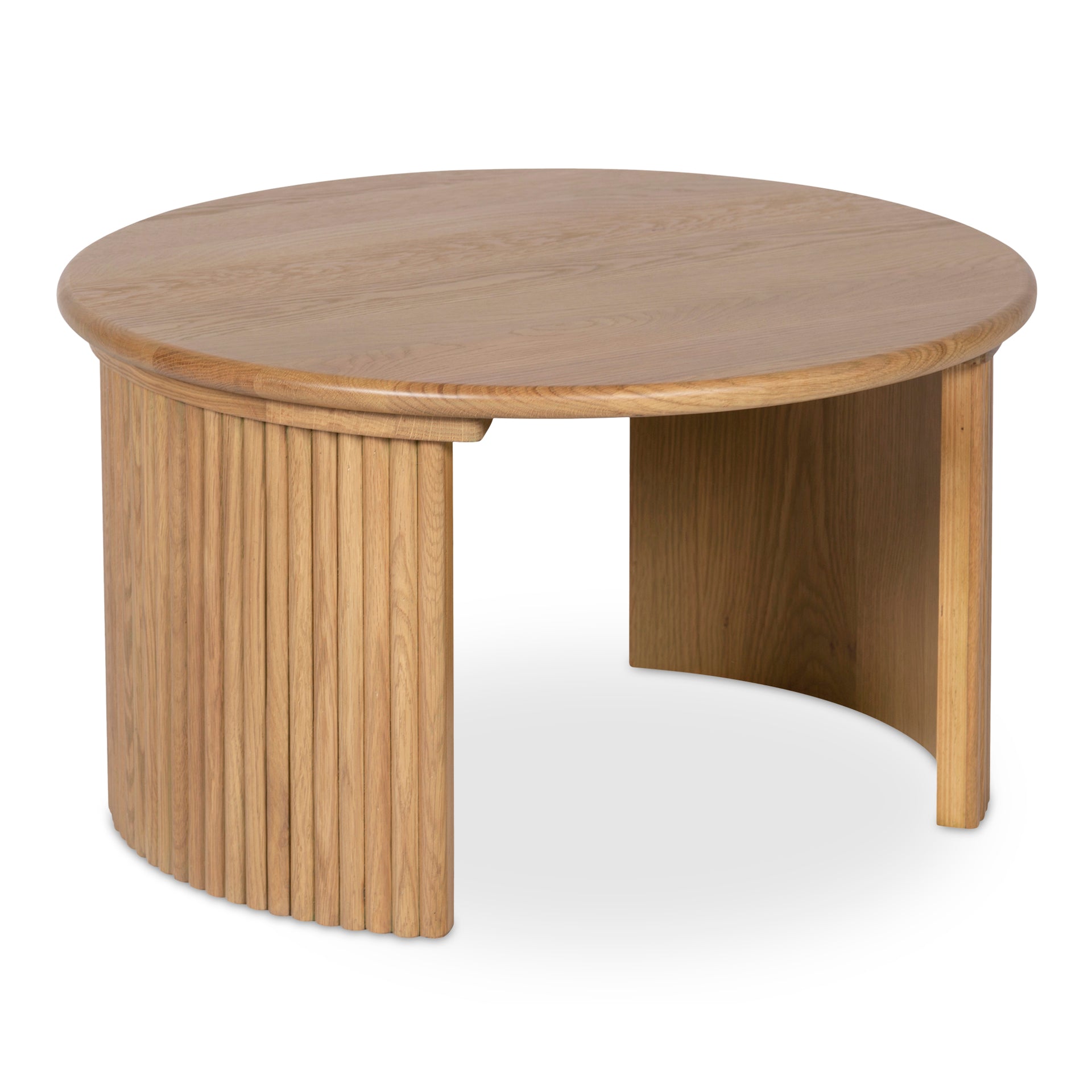 Pence, Coffee Table, Solid Oak Tabletop, Oak Veneer Plywood Base, Natural