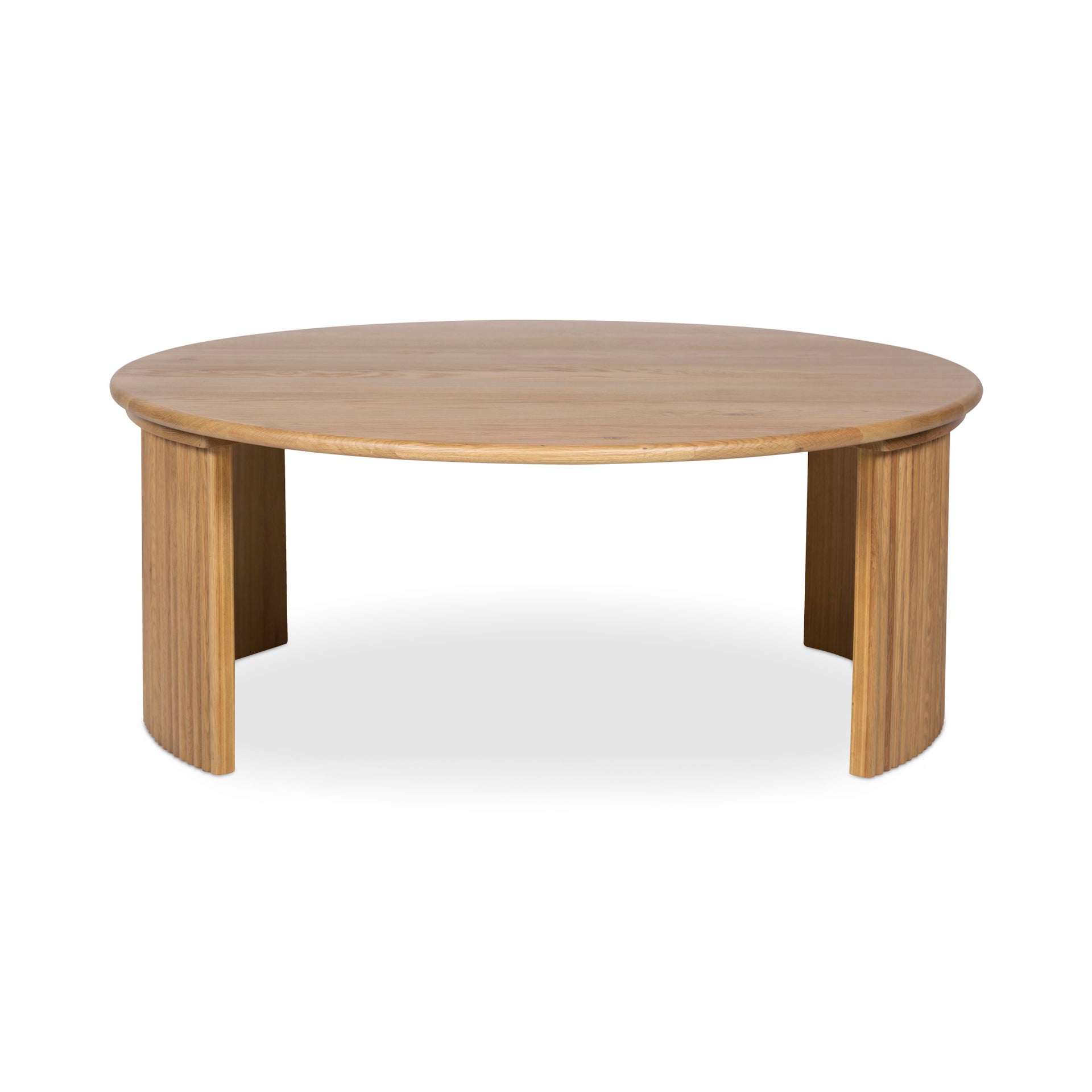 Pence Coffee Table, Oval Solid Oak Tabletop, Oak Veneer Base, Natural Finish