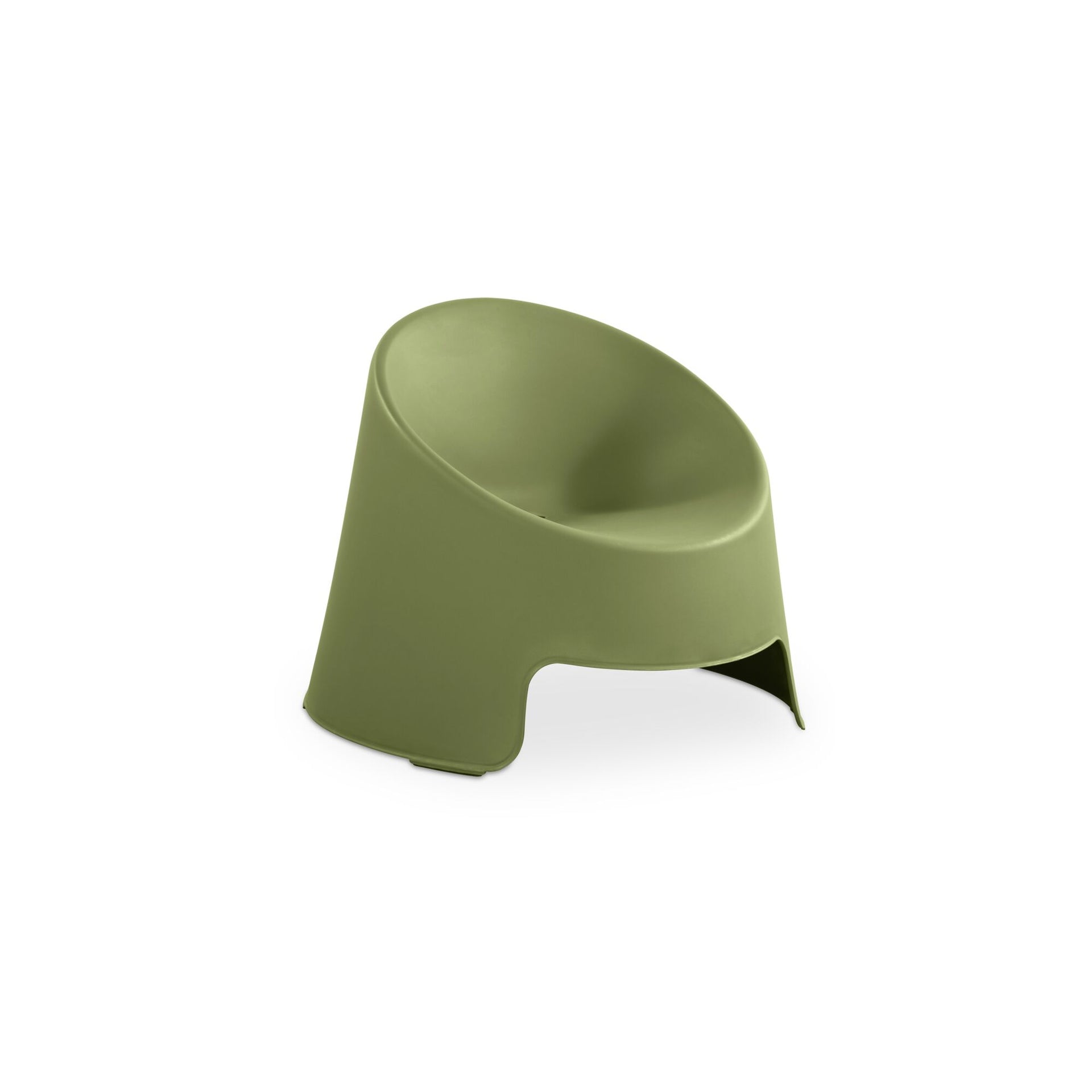 Mavrik Outdoor Chair, Barrel Silhouette, All-Weather Polypropylene, Stackable, Water Resistant, Green - Set of 2