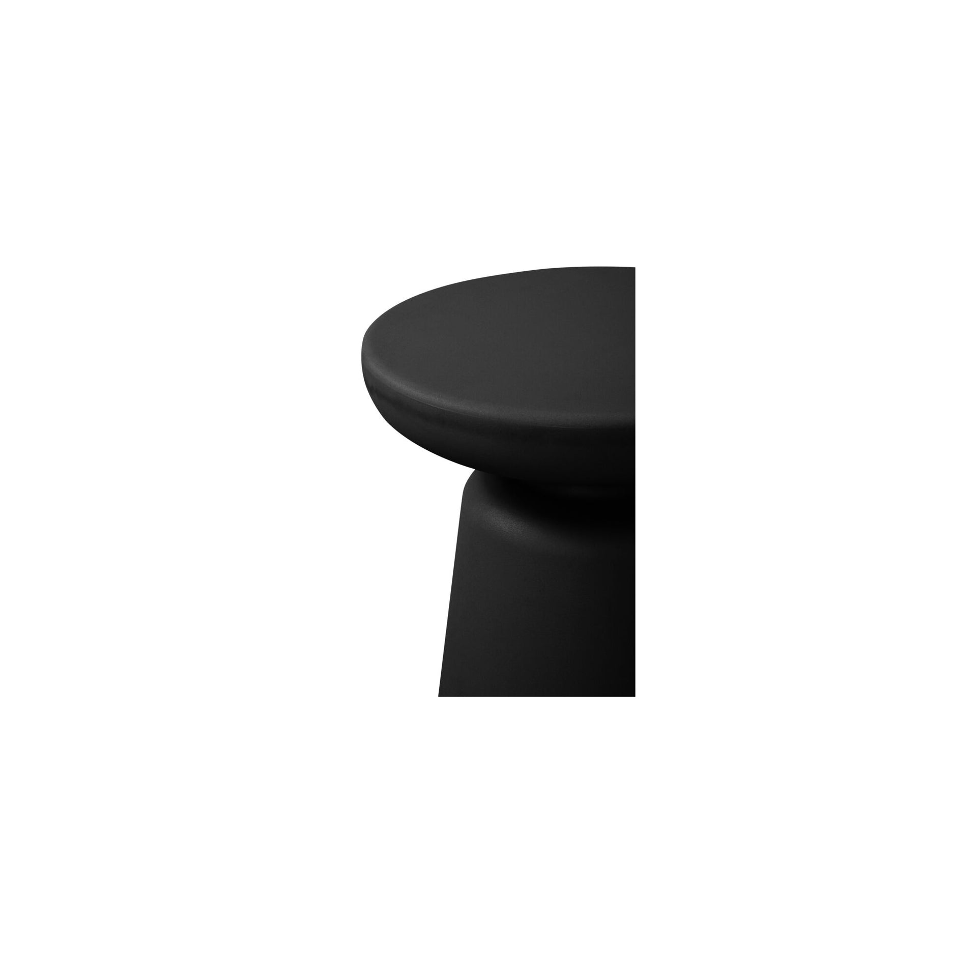 Sebastian Outdoor Side Table, Round, All-Weather Polypropylene, Compact Design, Weather Resistant, Black