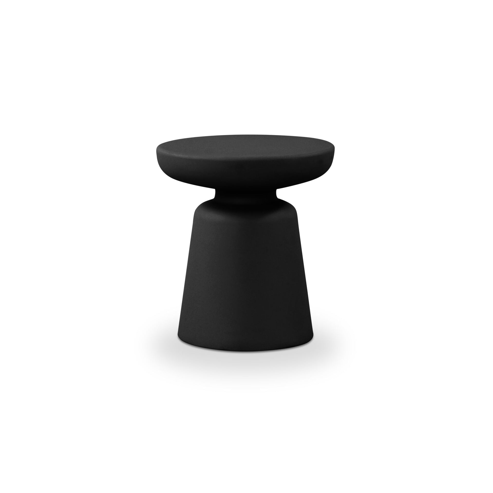 Sebastian Outdoor Side Table, Round, All-Weather Polypropylene, Compact Design, Weather Resistant, Black