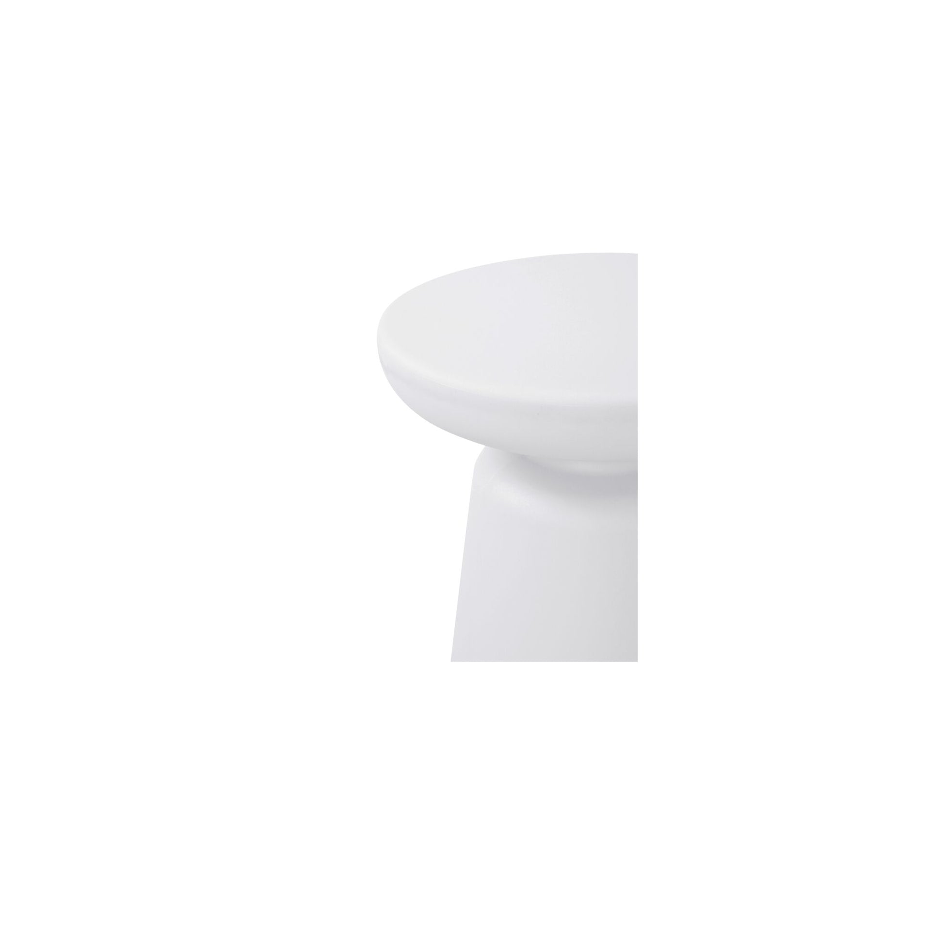 Sebastian Outdoor Side Table, Round, All-Weather Polypropylene, Compact Design, Weather Resistant, White