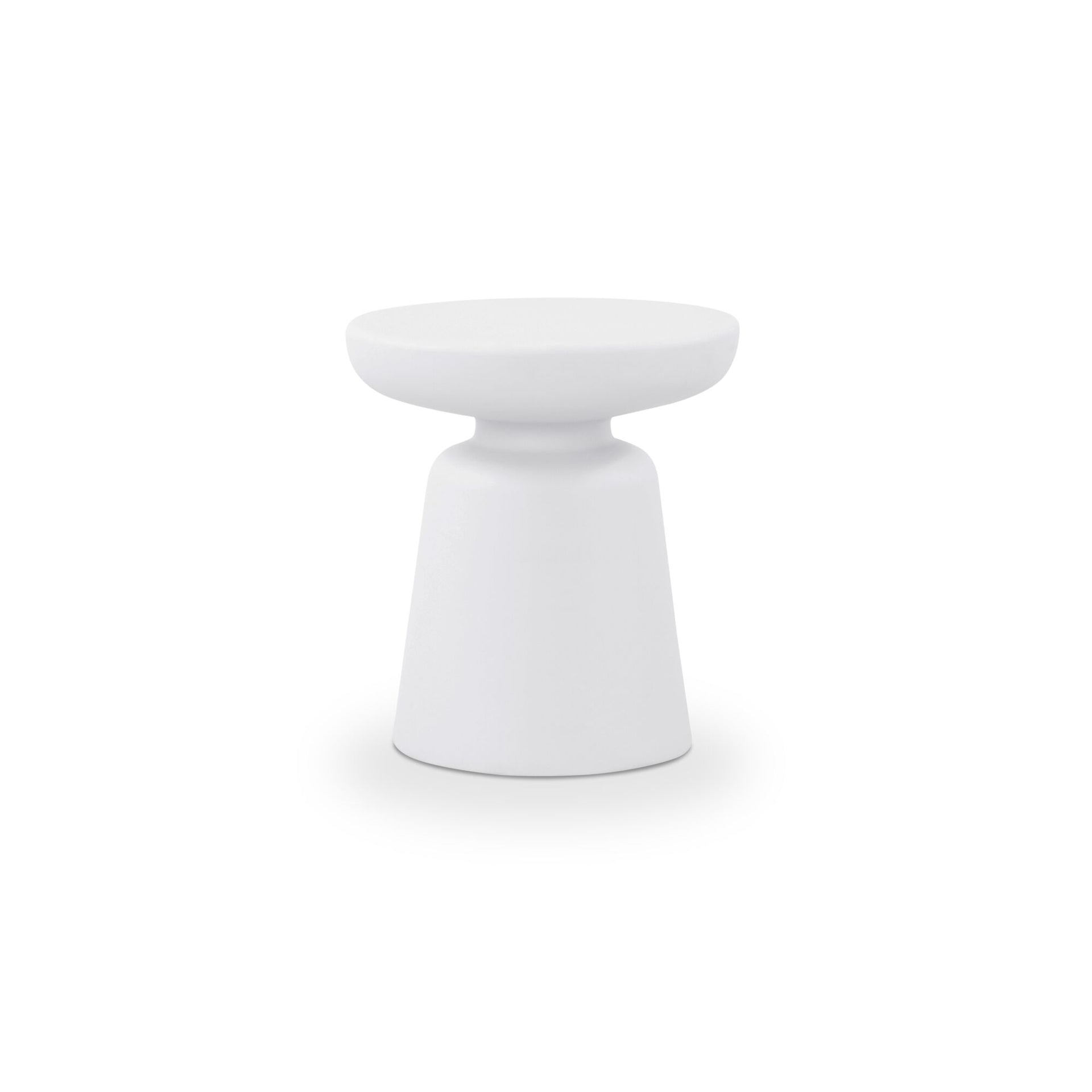 Sebastian Outdoor Side Table, Round, All-Weather Polypropylene, Compact Design, Weather Resistant, White