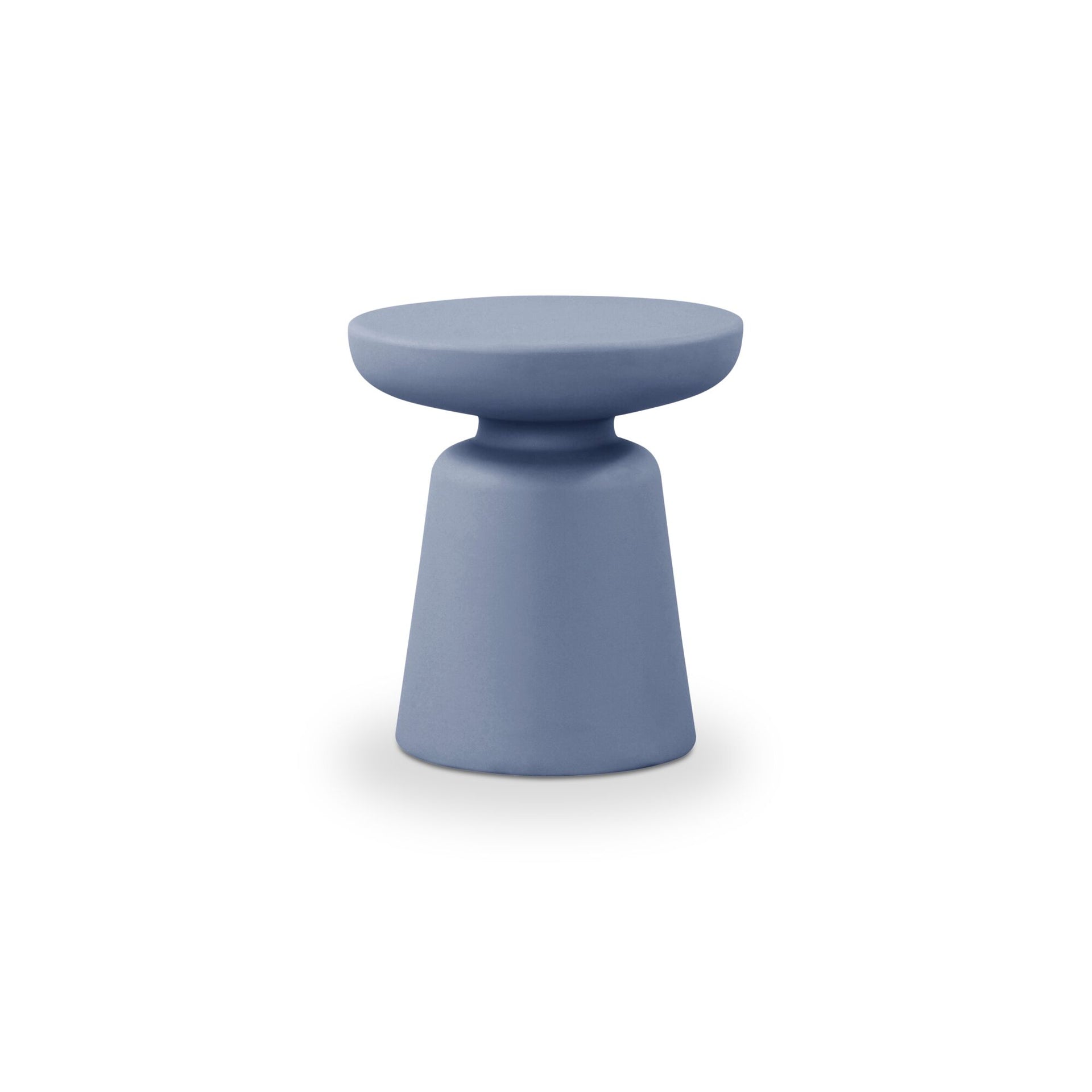 Sebastian Outdoor Side Table, Round, All-Weather Polypropylene, Compact Design, Weather Resistant, Blue