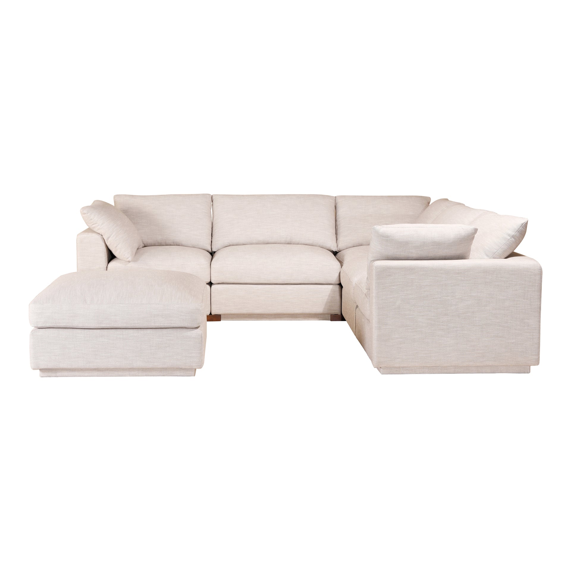 Martin Signature, Scandinavian Modular Sectional, Linen-Blend Upholstery, 6 Seater, Taupe
