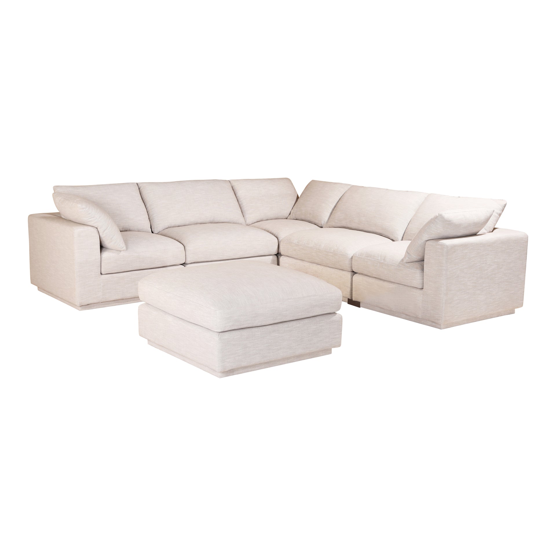Martin Signature, Scandinavian Modular Sectional, Linen-Blend Upholstery, 6 Seater, Taupe