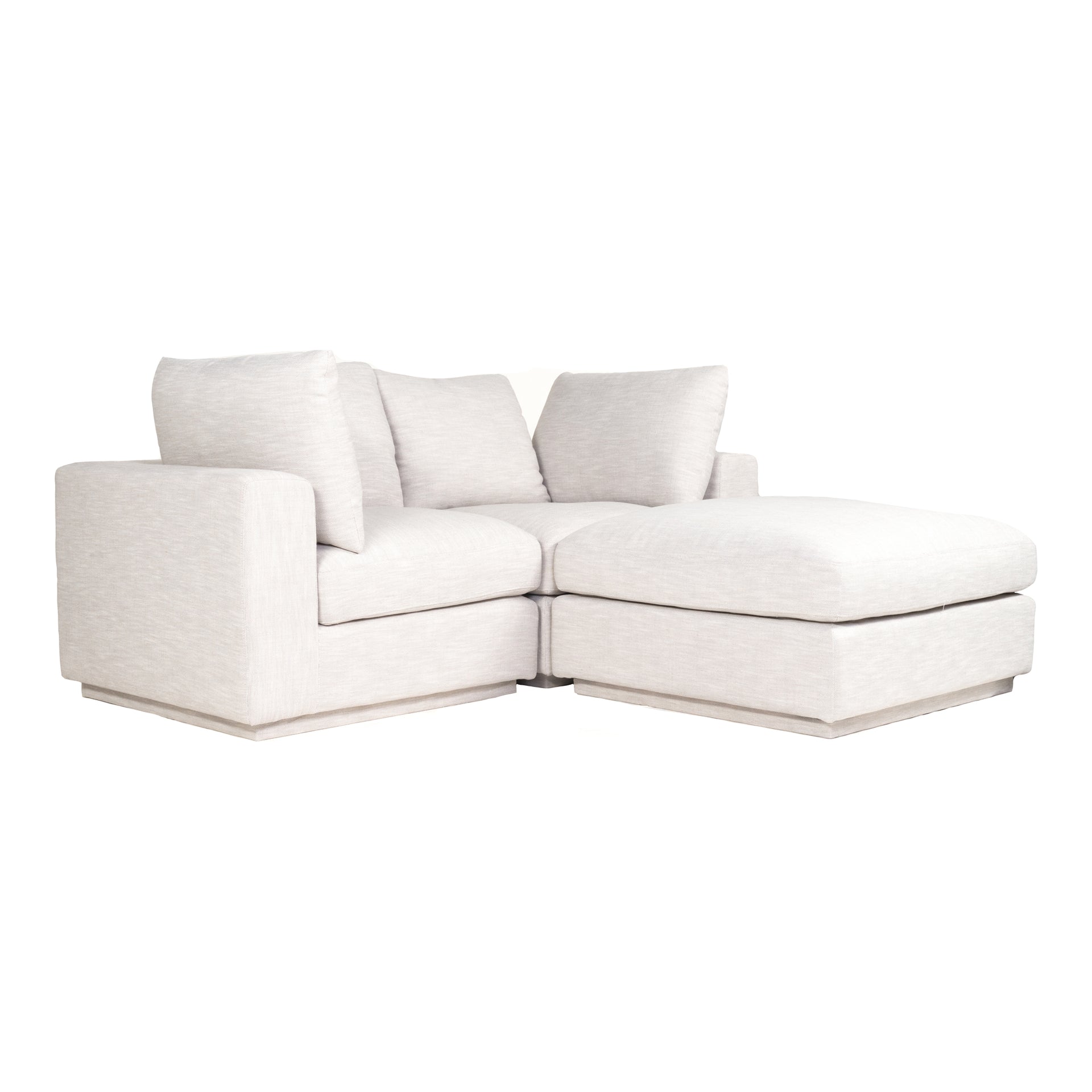 Martin Nook, Scandinavian Modular Sectional, Linen-Blend Upholstery, 2 Seater, Taupe