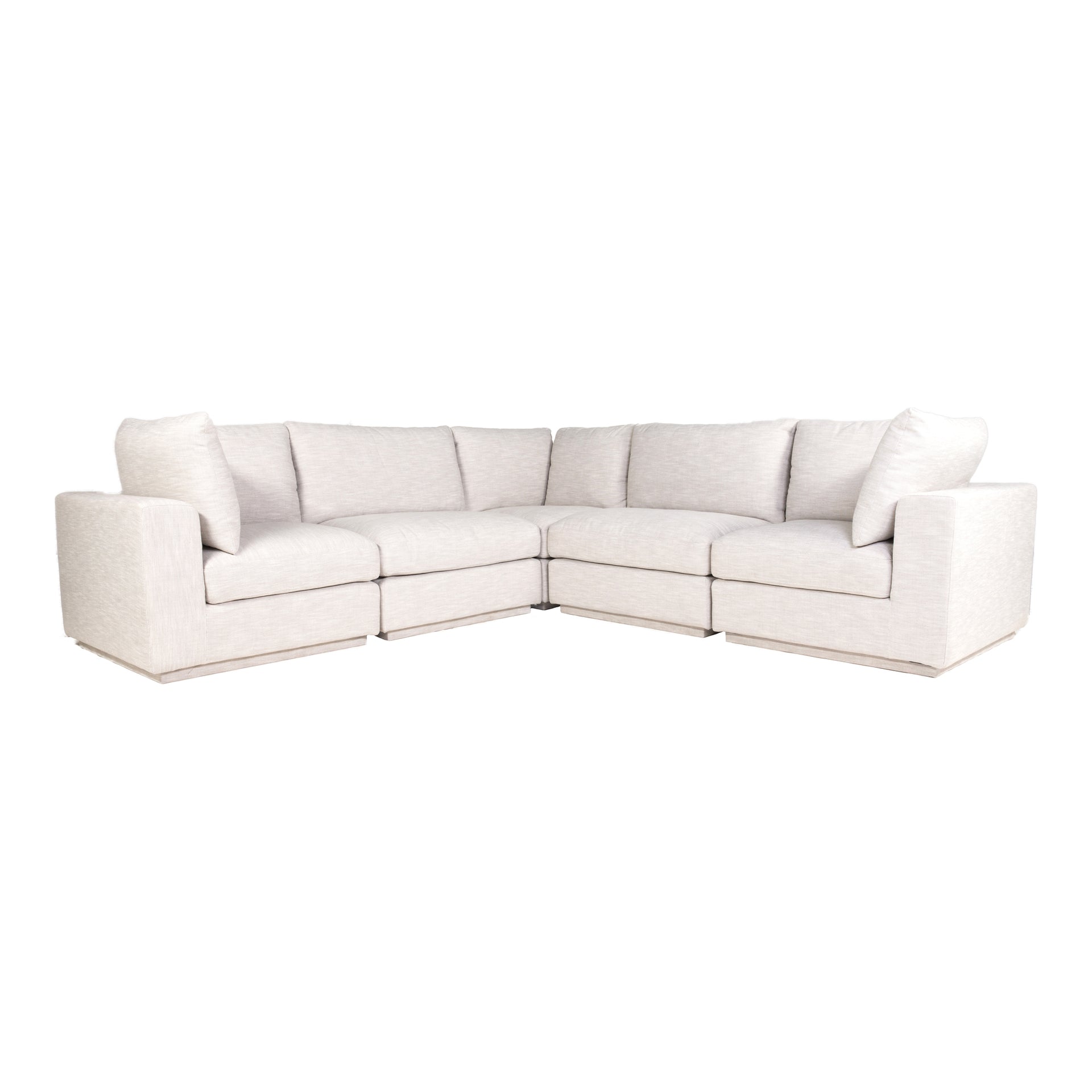 Martin Classic L, Scandinavian Modular Sectional, Linen-Blend Upholstery, 5 Seater, Taupe