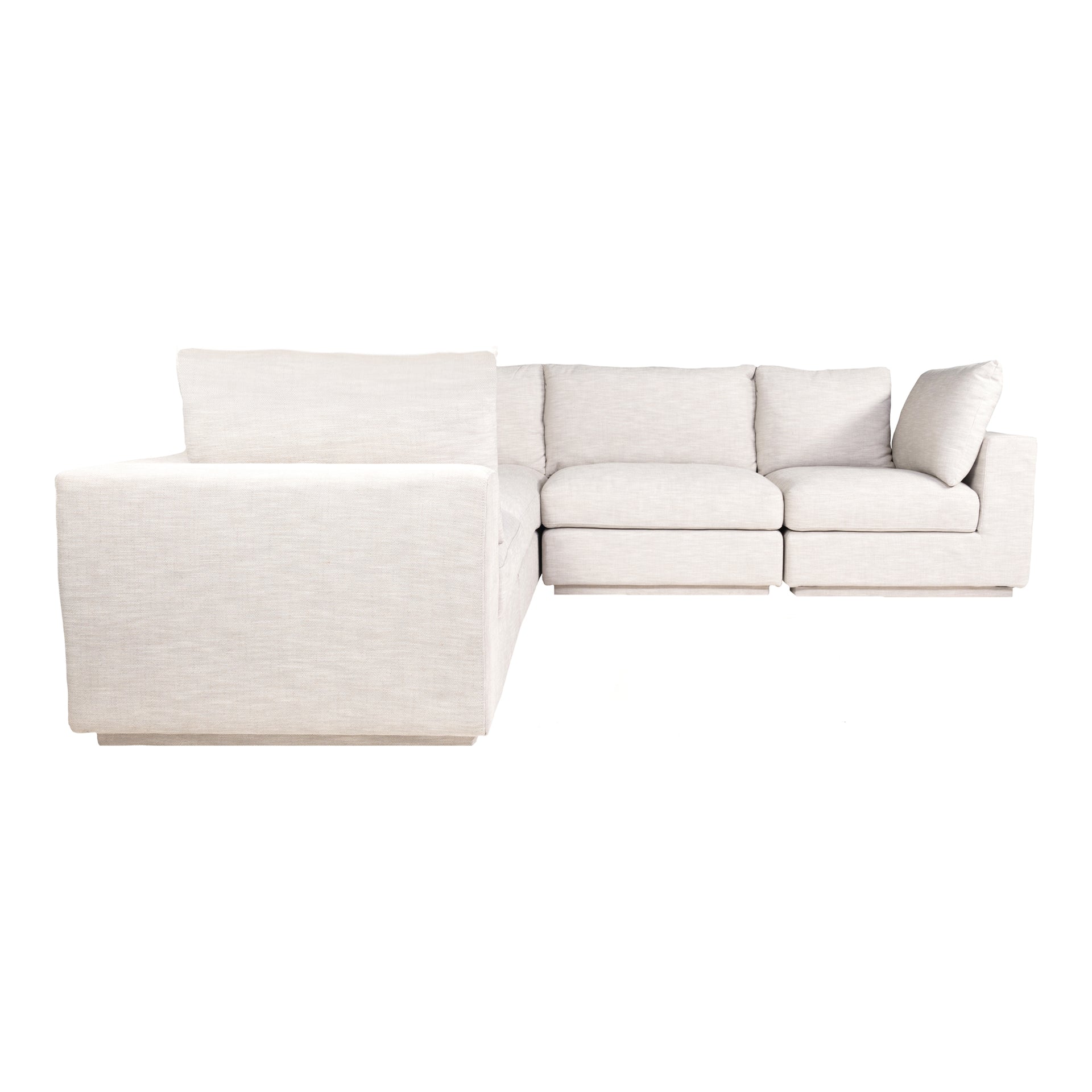 Martin Classic L, Scandinavian Modular Sectional, Linen-Blend Upholstery, 5 Seater, Taupe