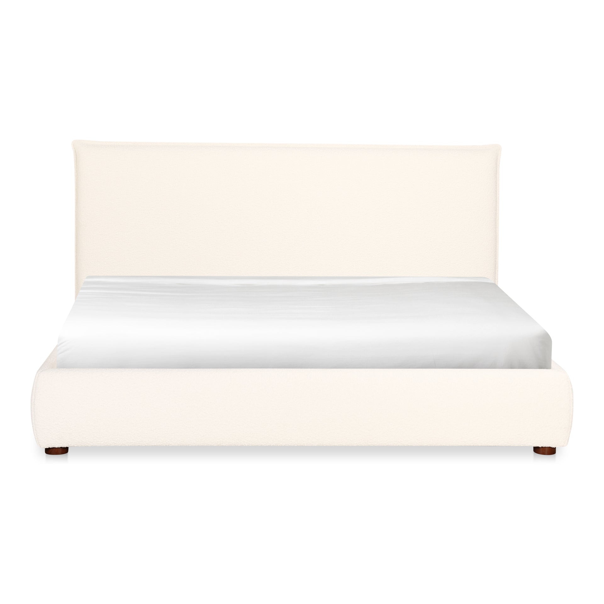 Briar King Bed - Upholstery Polyester Blend with Solid Pine Frame in White