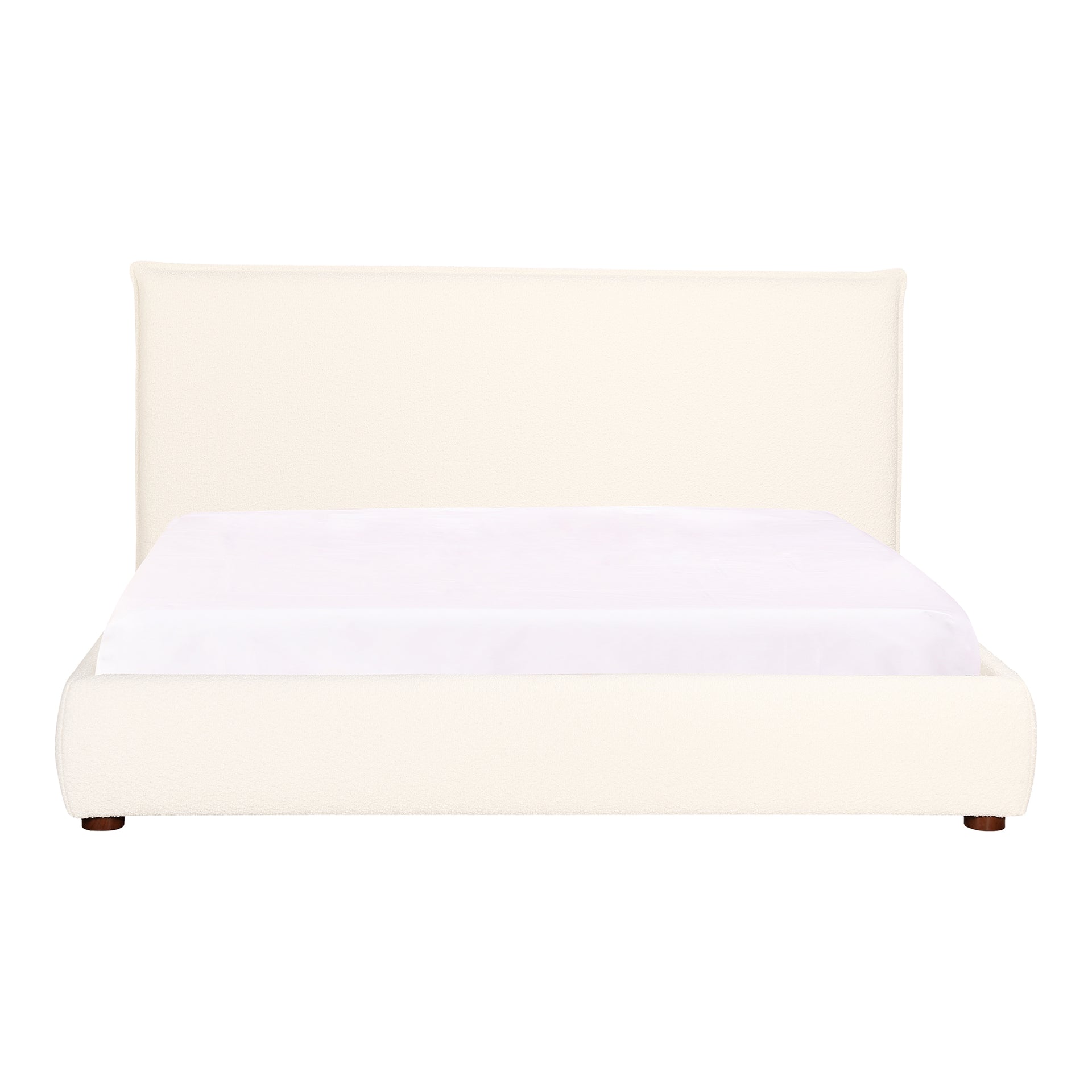 Briar King Bed - Upholstery Polyester Blend with Solid Pine Frame in White