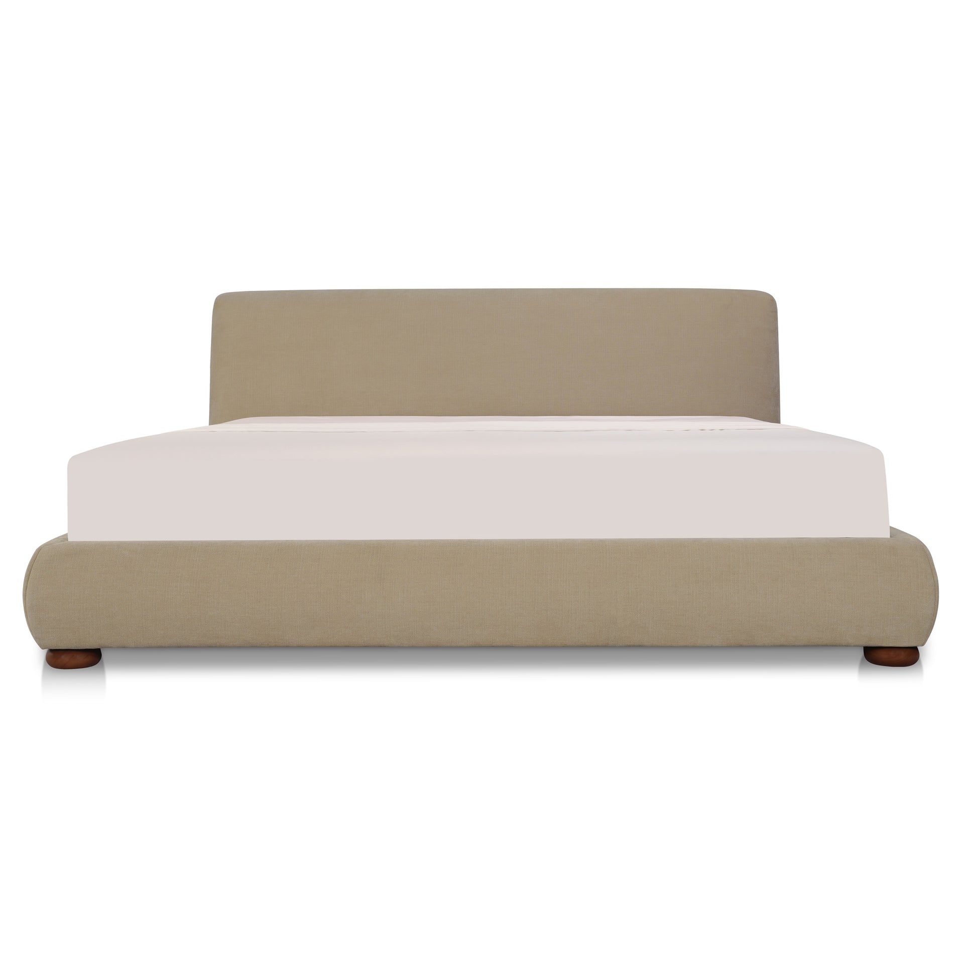 Tavros Queen Storage Bed, Upholstered Polyester with Solid Wood Frame, Warm Beige