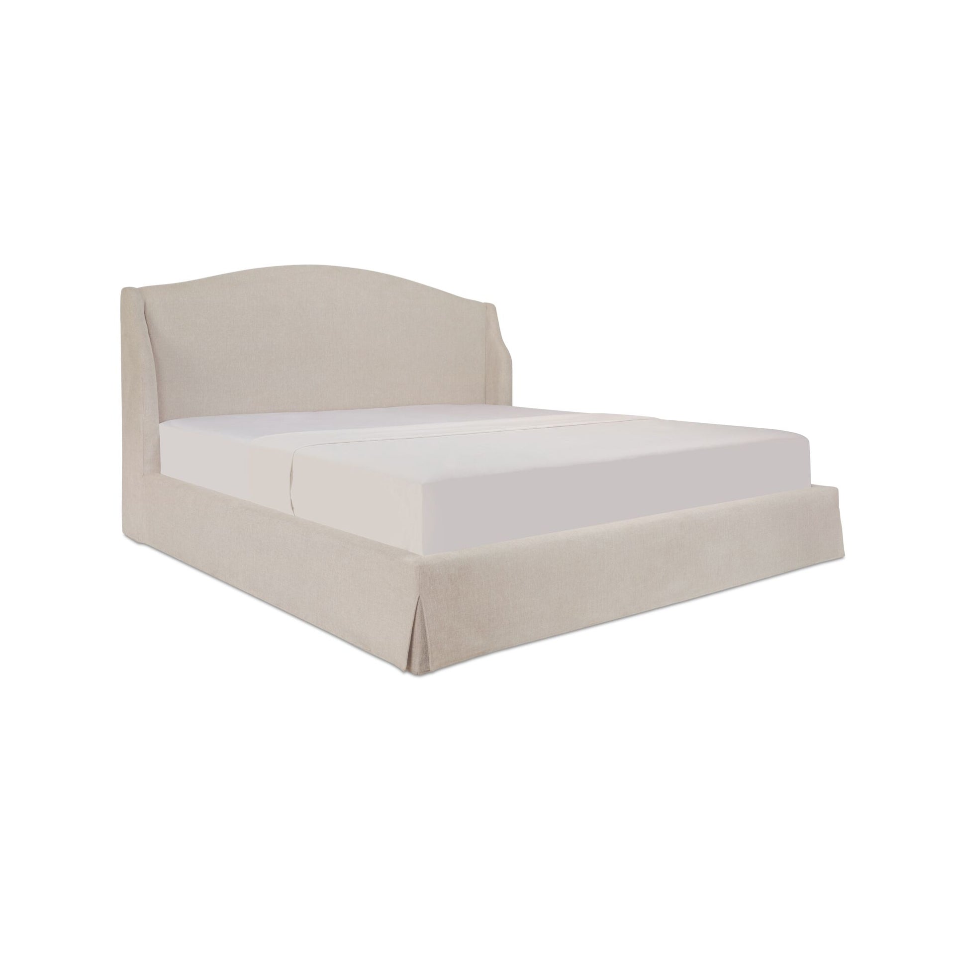 Rastus King Storage Bed, Upholstered Polyester with Solid Wood Frame, Cream