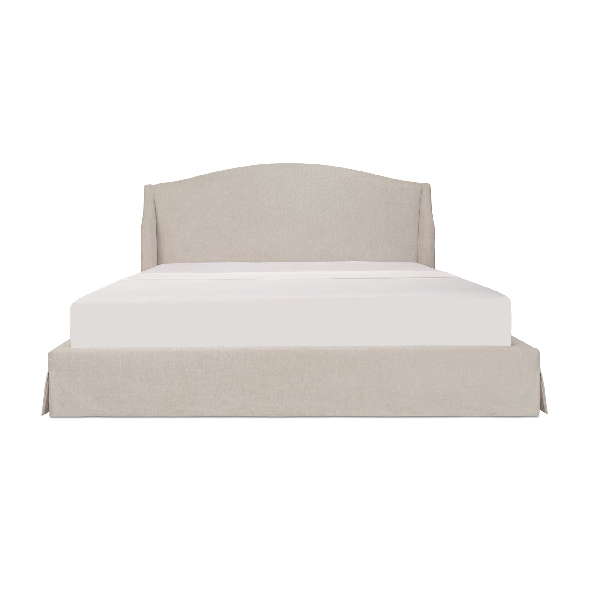 Rastus Queen Storage Bed, Upholstered Polyester with Solid Wood Frame, Cream