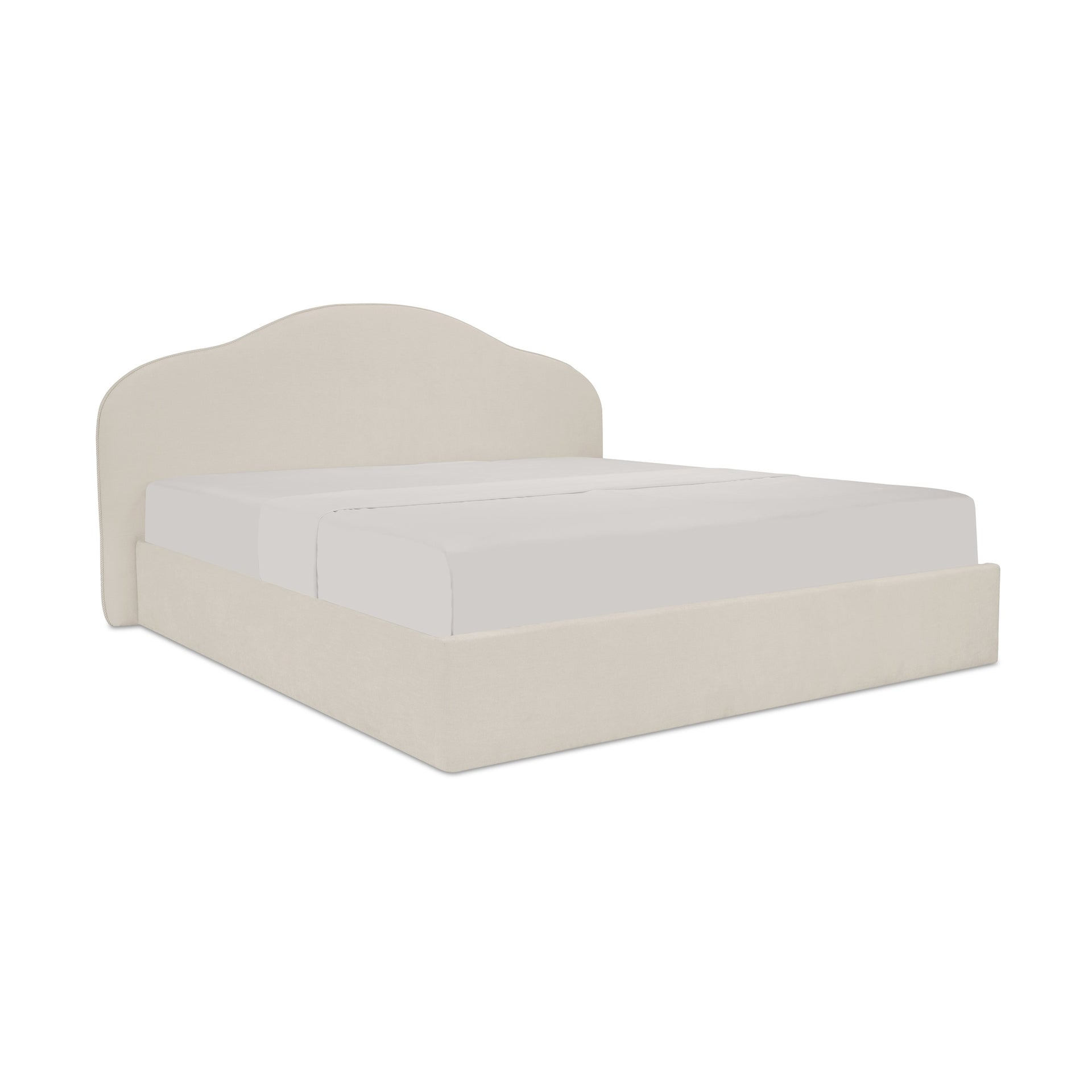 Jalenor Queen Storage Bed, Upholstered Polyester with Solid Wood Frame, Cream