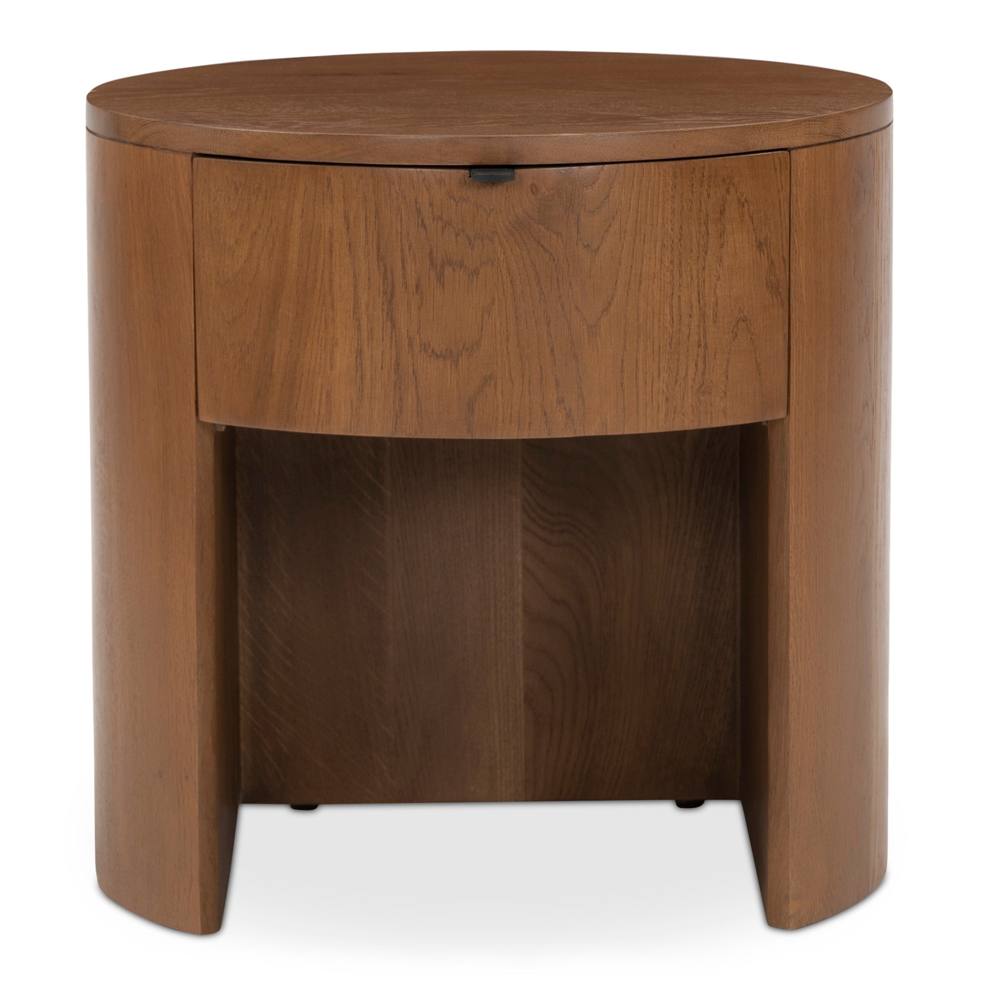 Yasmin Nightstand, 1-Drawer, Solid Oak with Pull-Tab Hardware and Soft-Close Glide, Scandinavian Design, Brown