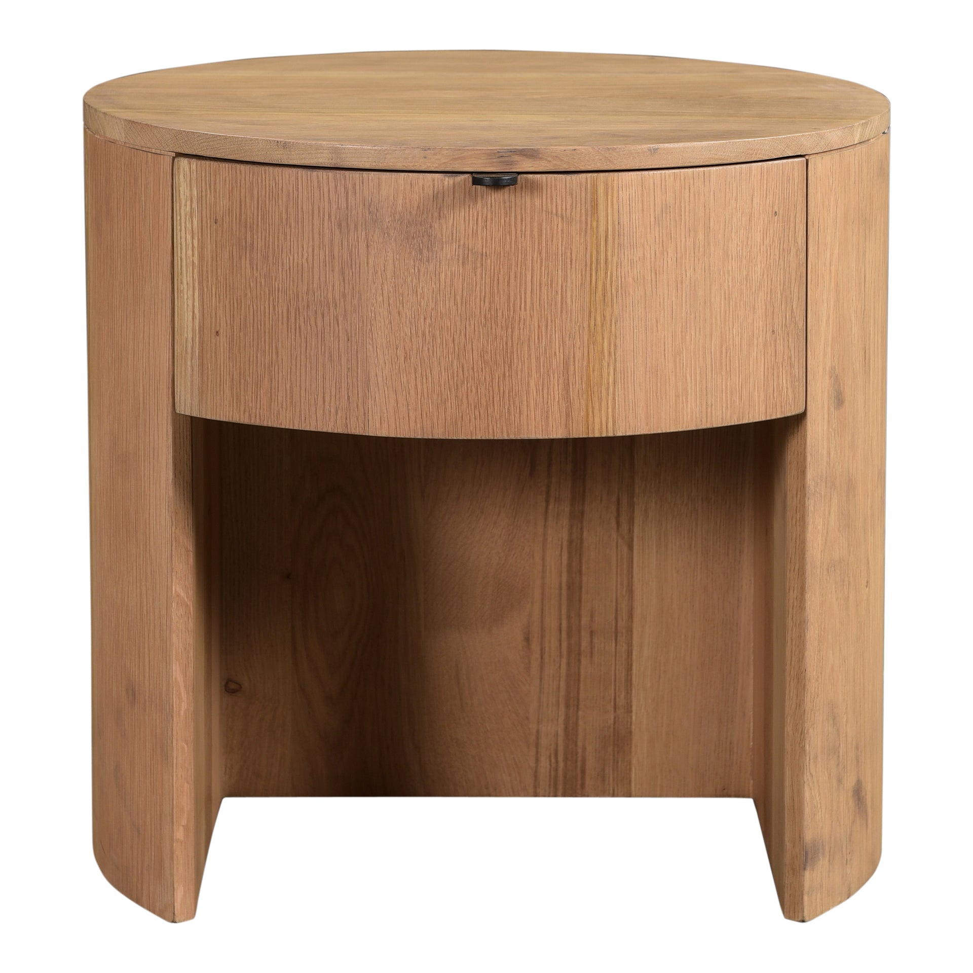 Yasmin Nightstand, 1-Drawer, Solid Oak with Pull-Tab Hardware and Soft-Close Glide, Scandinavian Design, Natural Finish