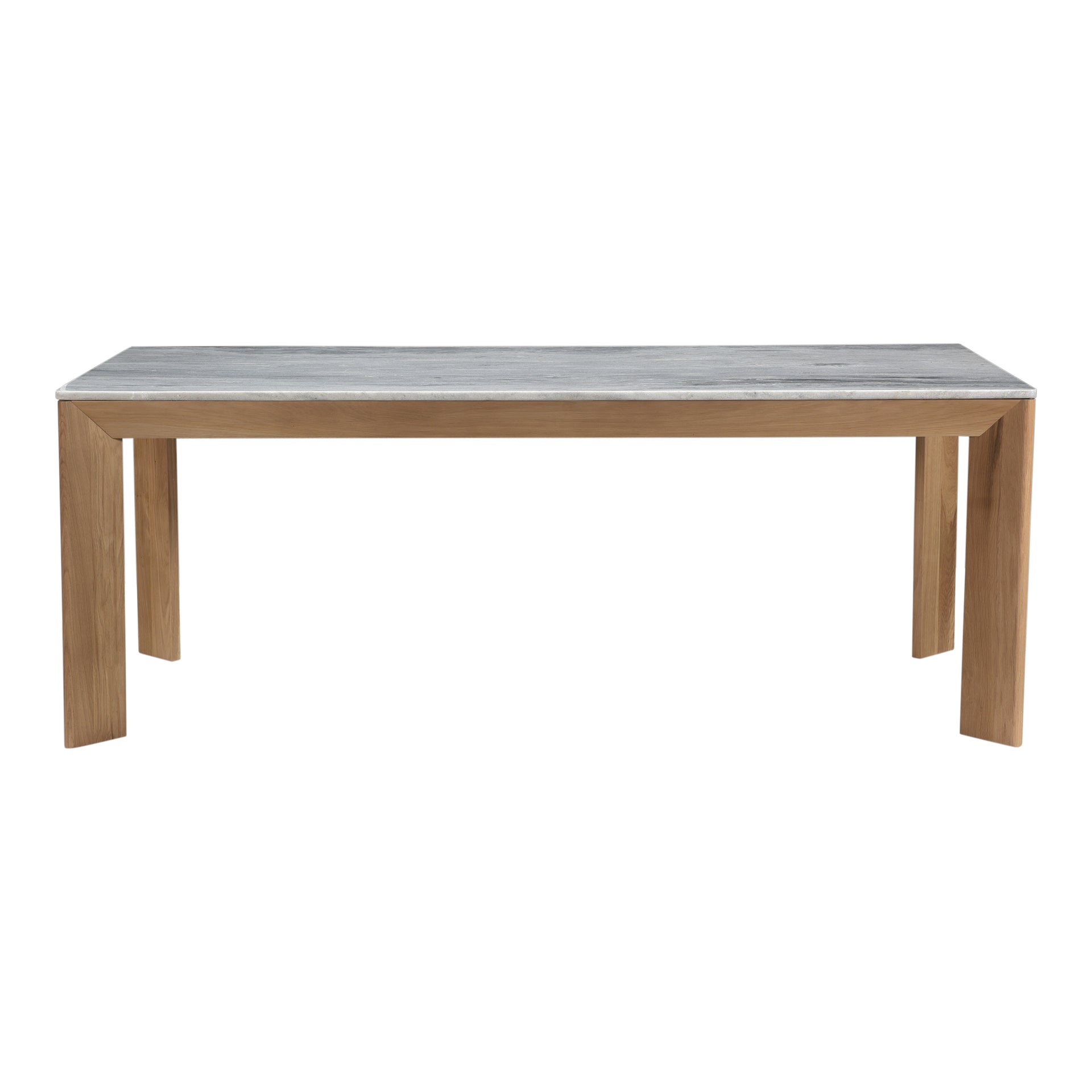 Geo Dining Table, Marble Top, Solid Oak Frame with Angular Design, Seats Up to 8, Ashen Grey