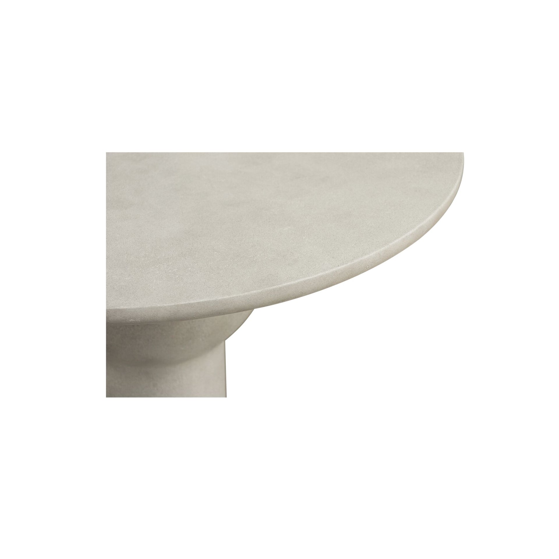 Noa Outdoor Table, Round, Concrete, Venetian Plaster Finish, Pedestal Base, Water Resistant, Scratch Resistant, Seats 4, Cream
