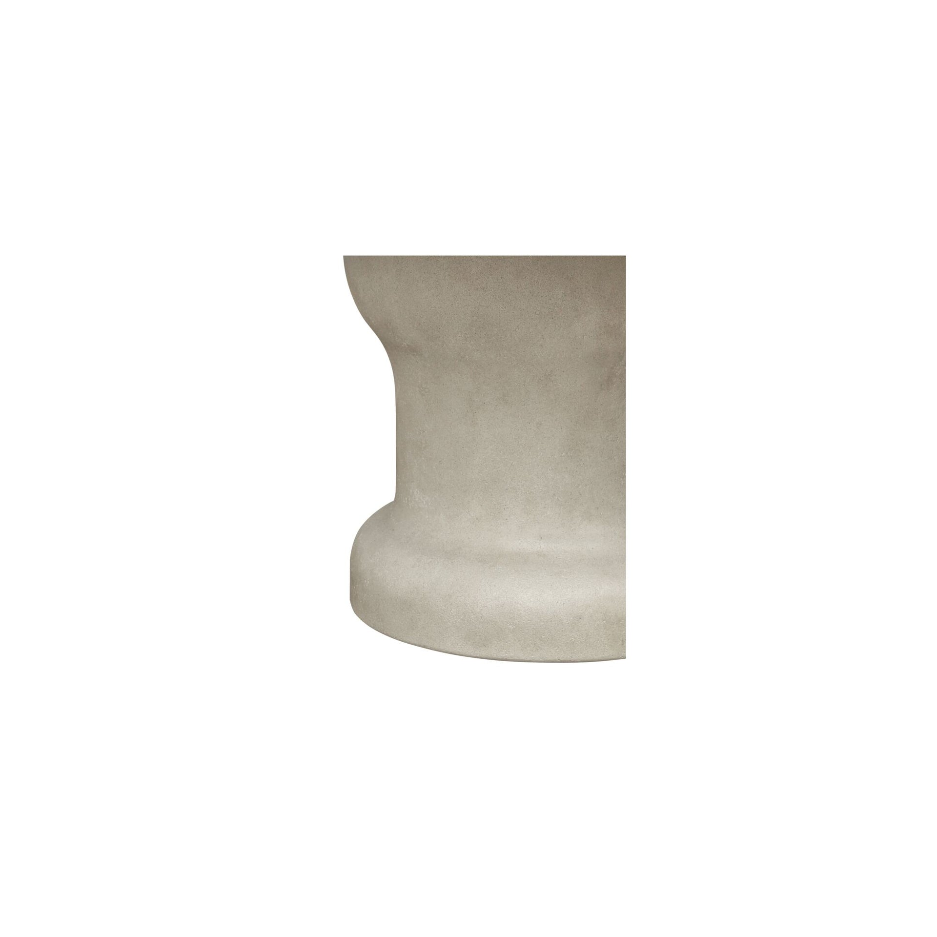 Noa Outdoor Dining Table, Round, Concrete, Venetian Plaster Finish, Pedestal Base, Water Resistant, Scratch Resistant, Seats 6, Cream