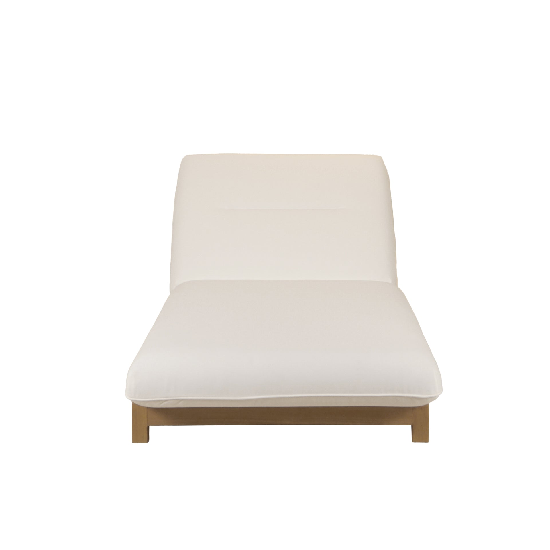 Sorelle Outdoor Lounge Chair, Adjustable Backrest, Quick-Dry Foam Cushioning, Solid Teak Frame, White Olefin Fabric
