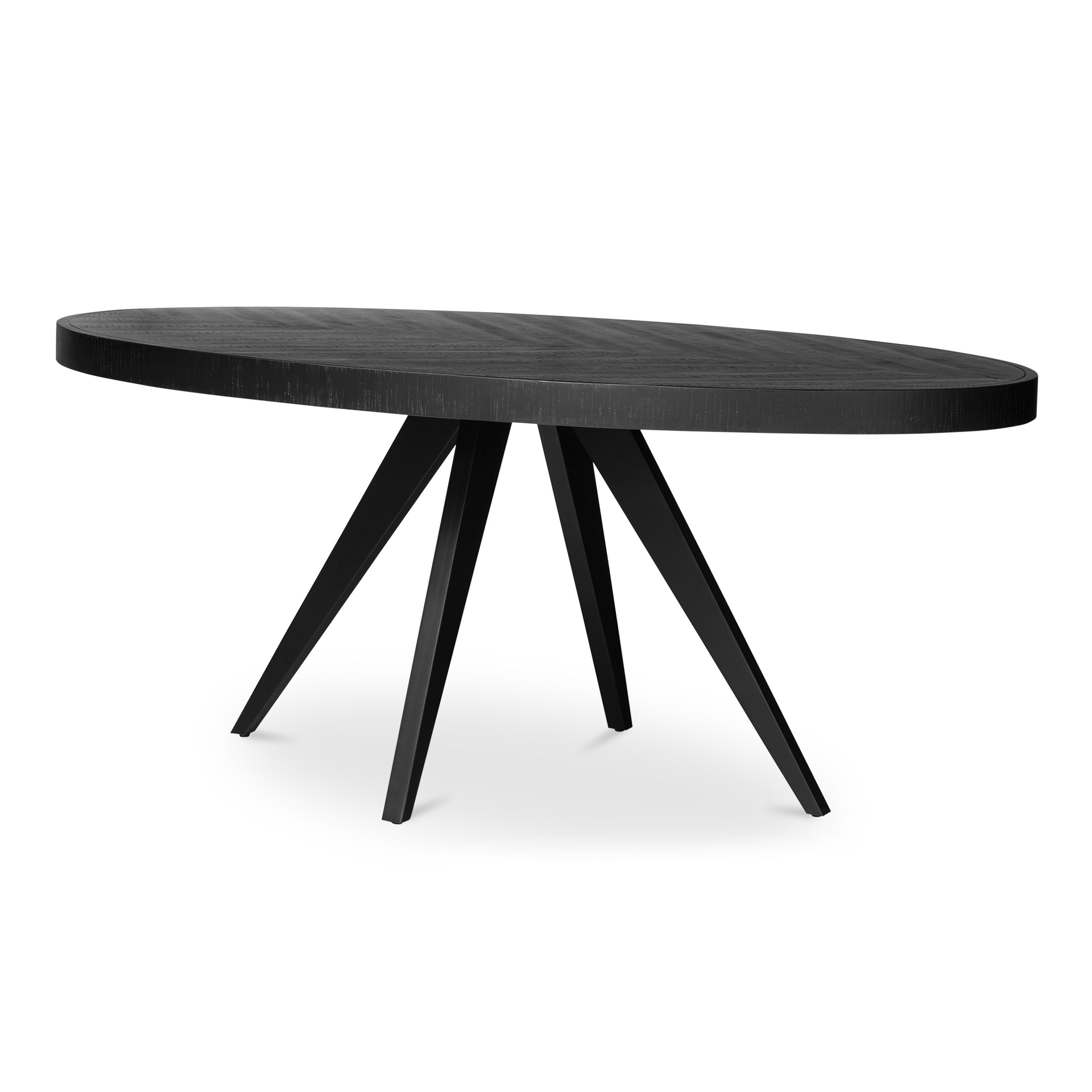 Arlo - Solid Acacia Wood Oval Dining Table Seats 6, Black