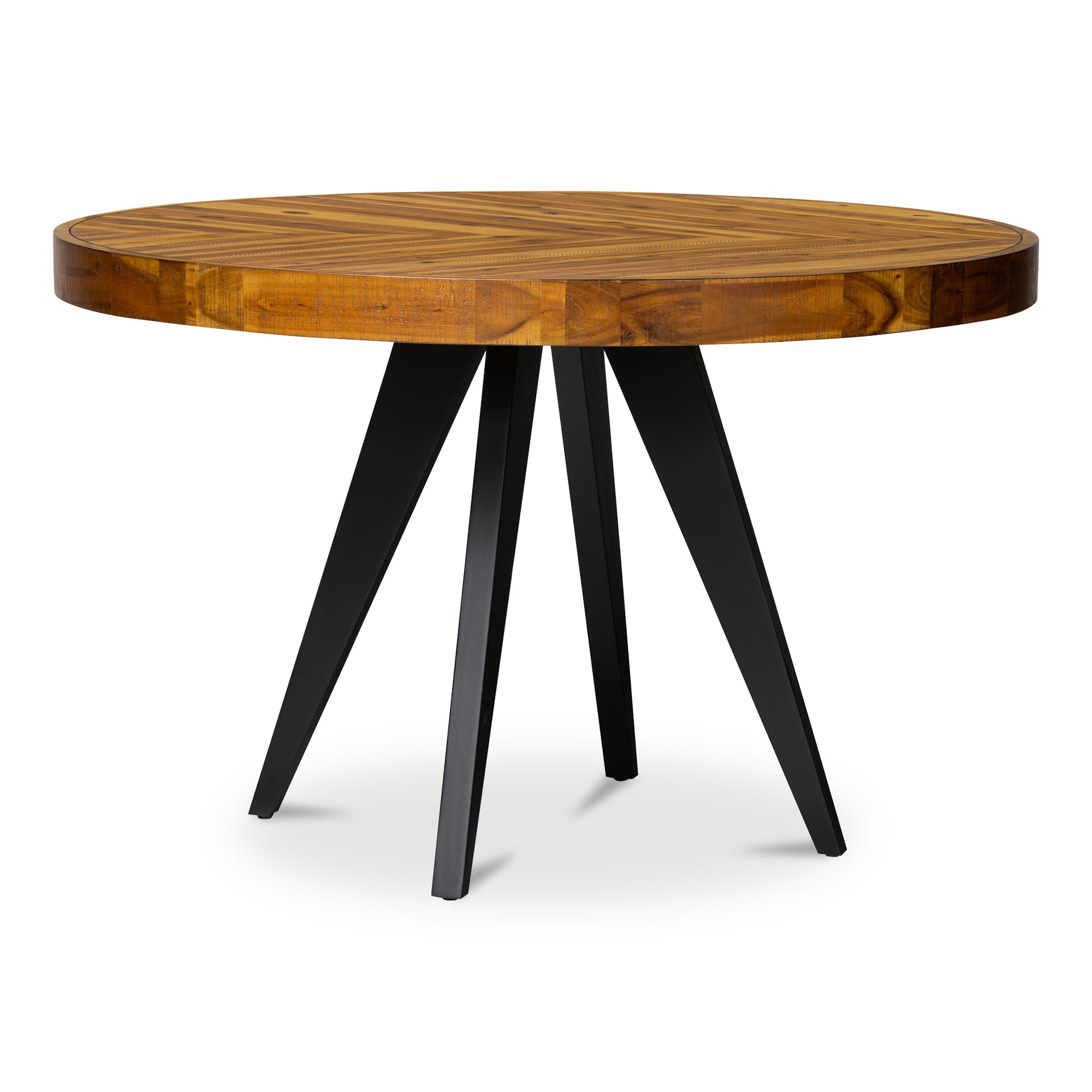 Arlo Round Dining Table in Amber - Rustic Elegance with a Warm Glow