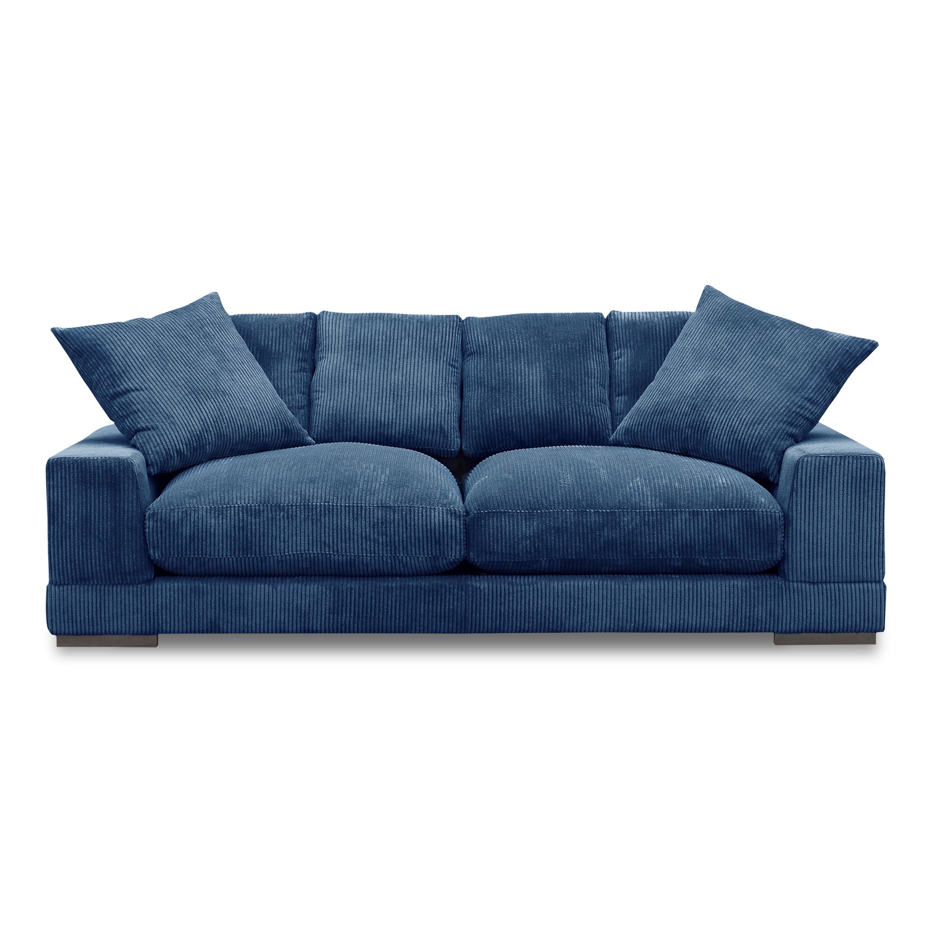 Keira, Sofa Eucalyptus Frame with Corduroy Upholstery, Navy - Seats 3