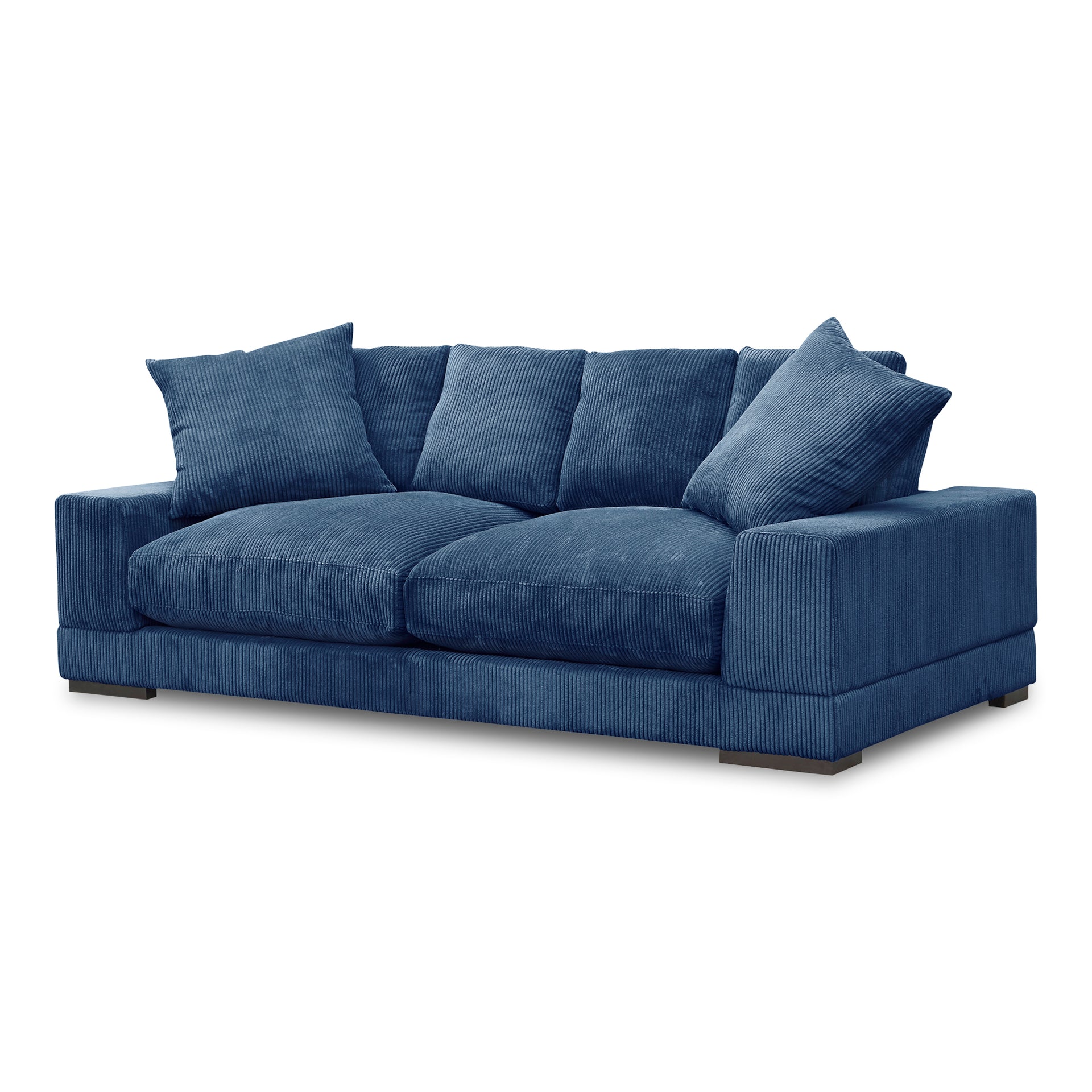 Keira, Sofa Eucalyptus Frame with Corduroy Upholstery, Navy - Seats 3