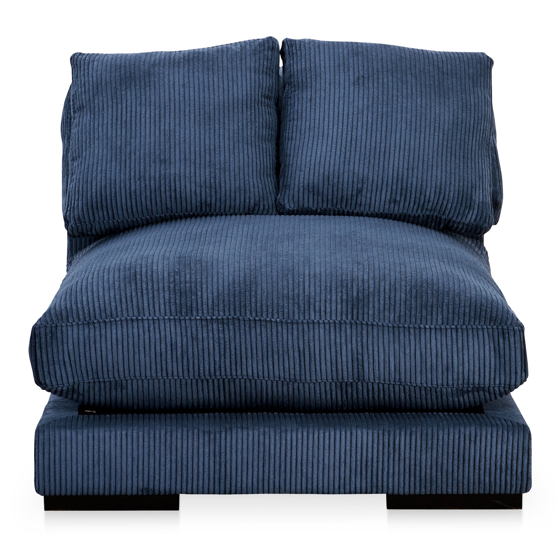 Keira, Slipper Chair, Polyester Upholstery, Solid Eucalyptus Wood Frame, Navy