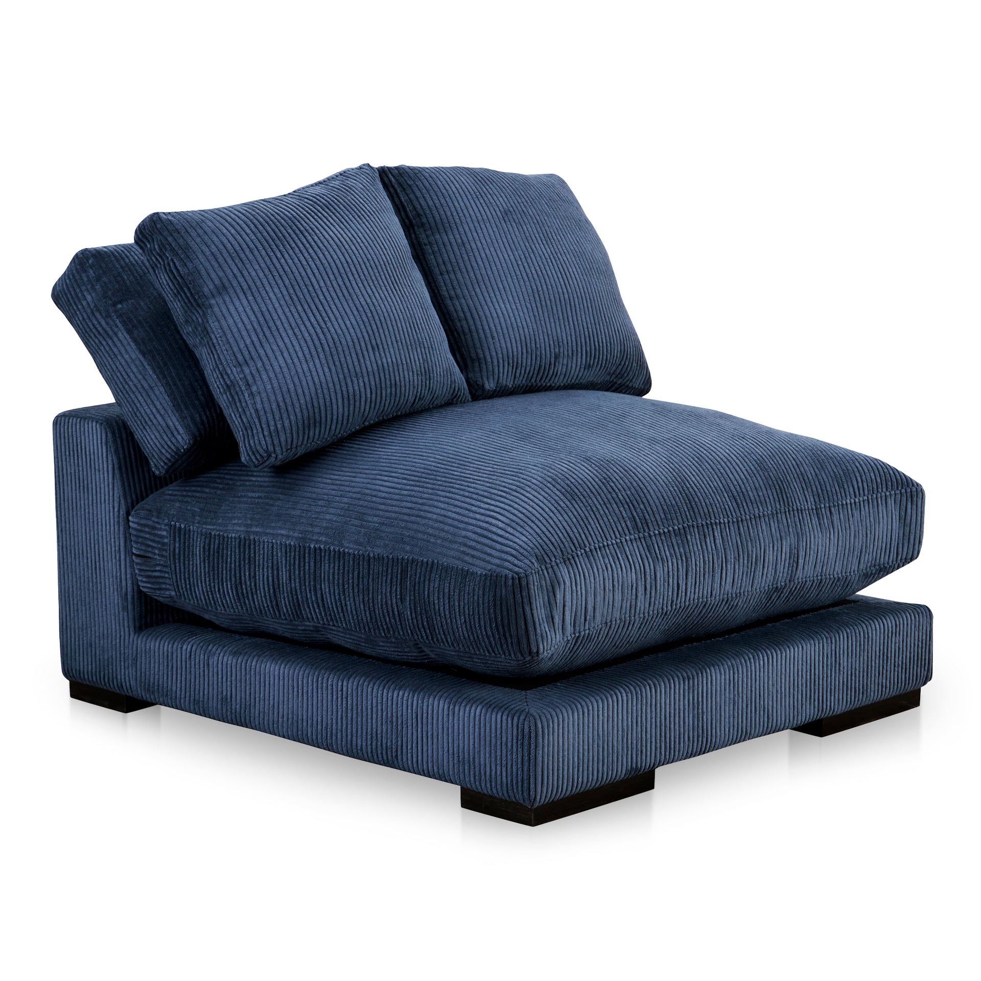 Keira, Slipper Chair, Polyester Upholstery, Solid Eucalyptus Wood Frame, Navy