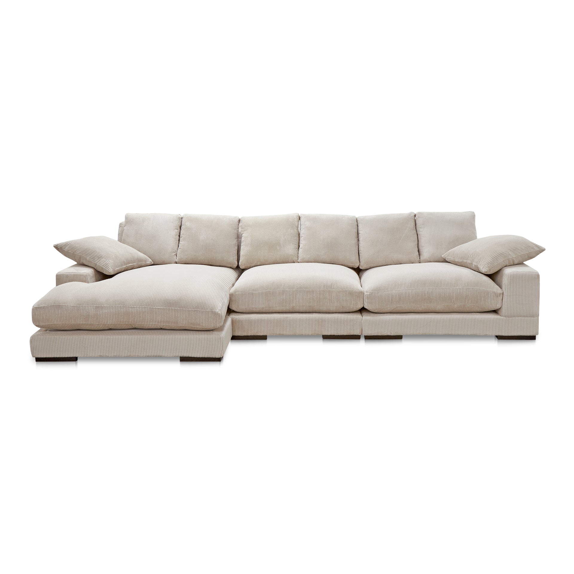 Keira, Sectional Sofa, Polyester Upholstery, Reversible Chaise, Cappuccino, 5 Seater