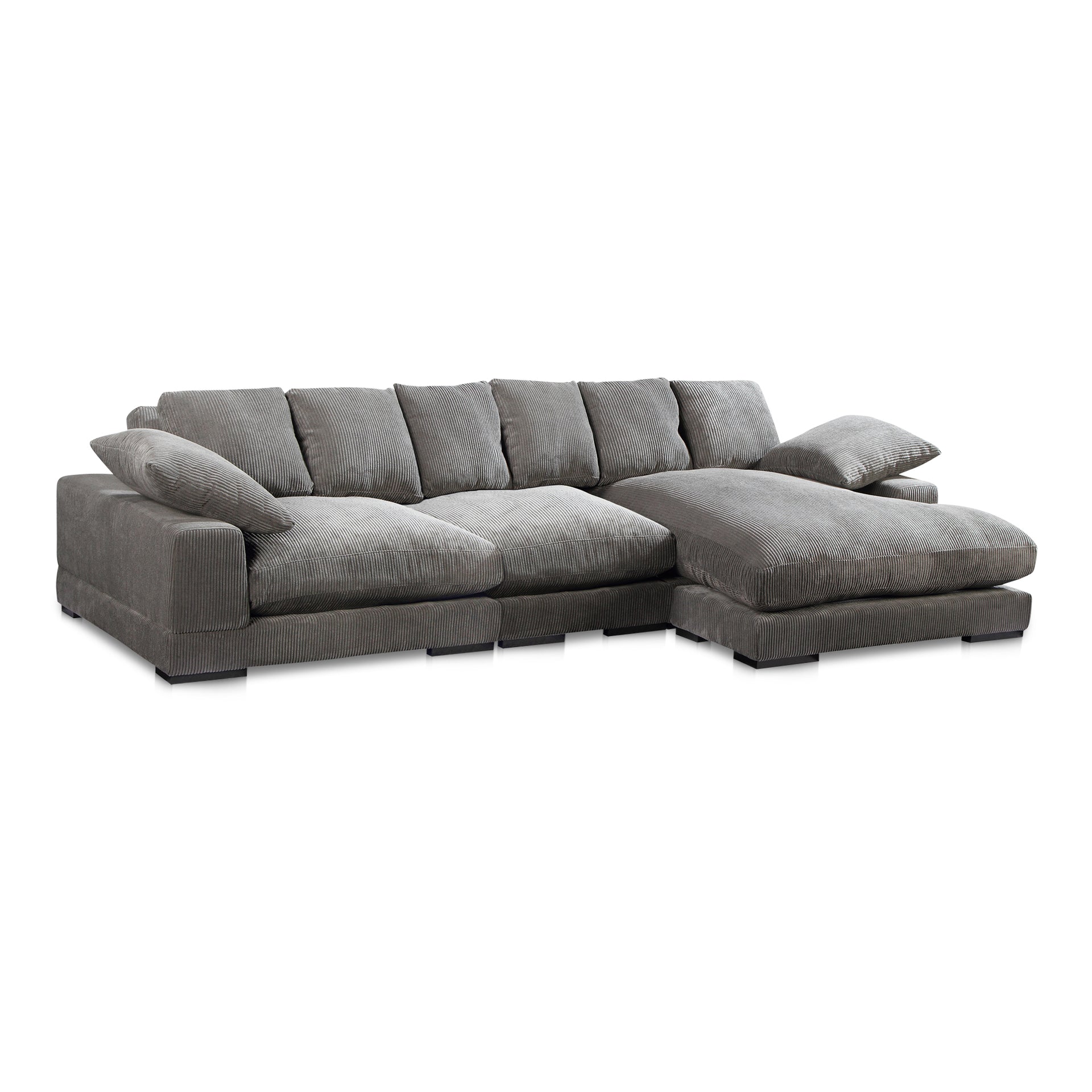 Keira, Sectional Sofa, Polyester Upholstery, Reversible Chaise, Charcoal, 5 Seater