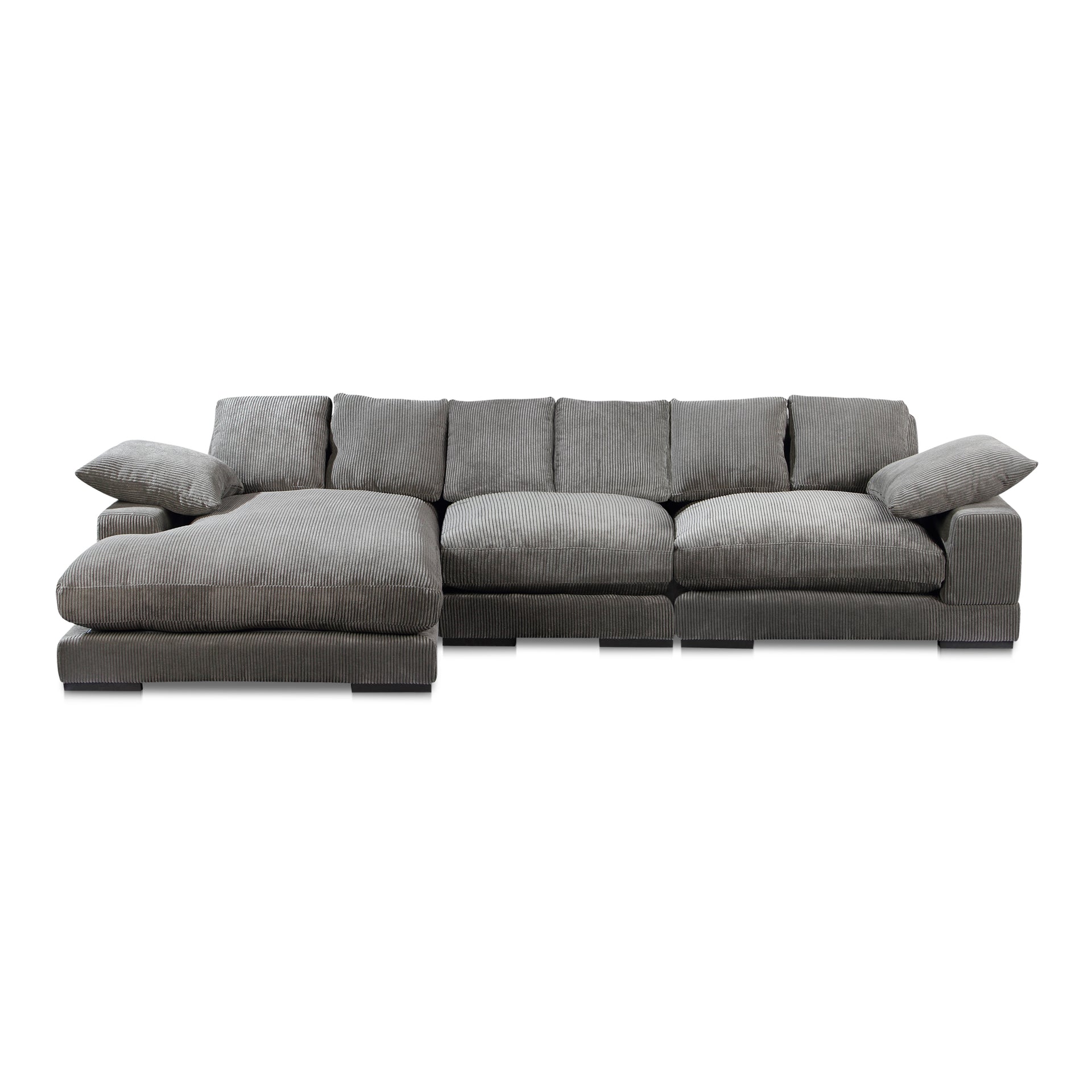 Keira, Sectional Sofa, Polyester Upholstery, Reversible Chaise, Charcoal, 5 Seater