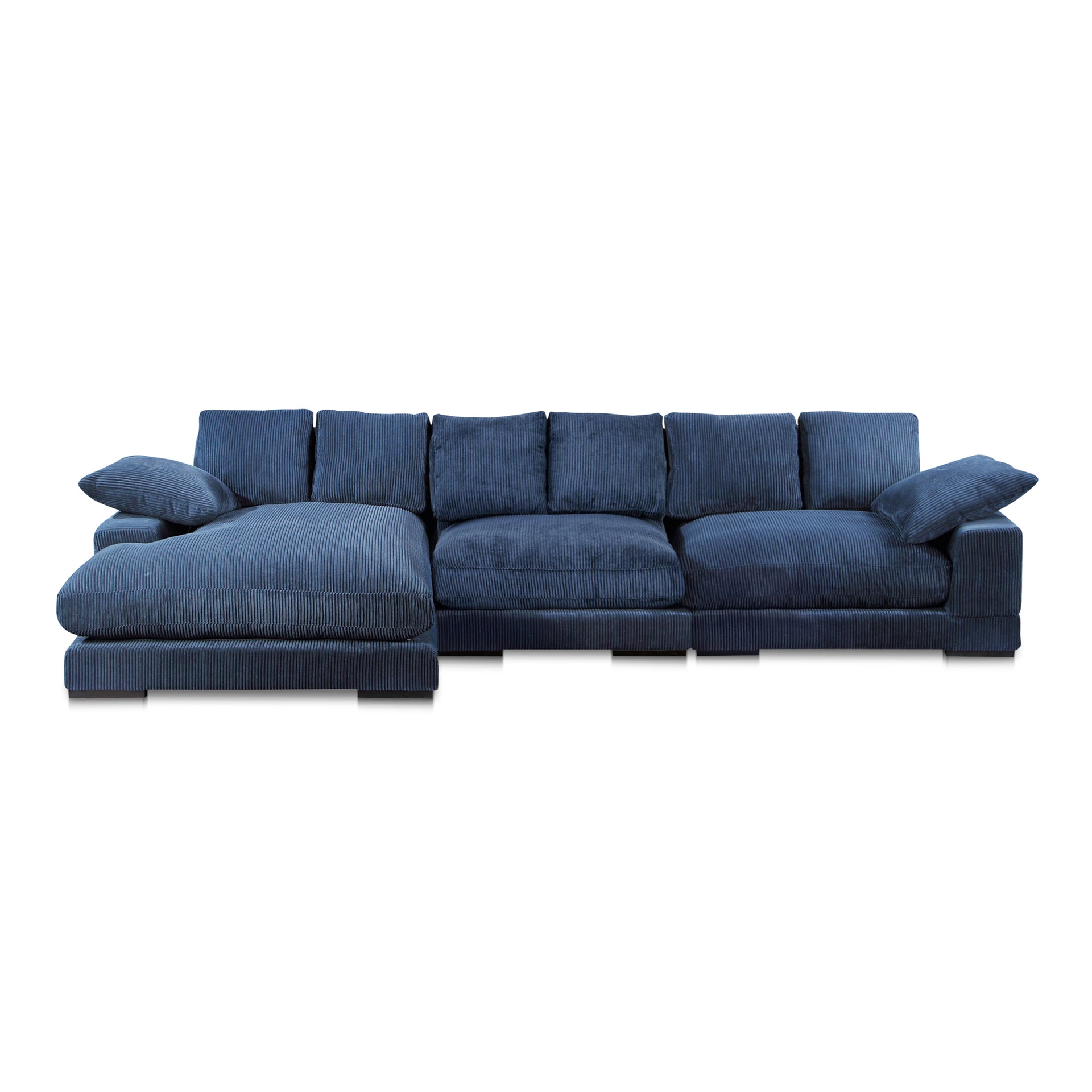 Keira, Sectional Sofa, Polyester Upholstery, Reversible Chaise, Navy, 5 Seater