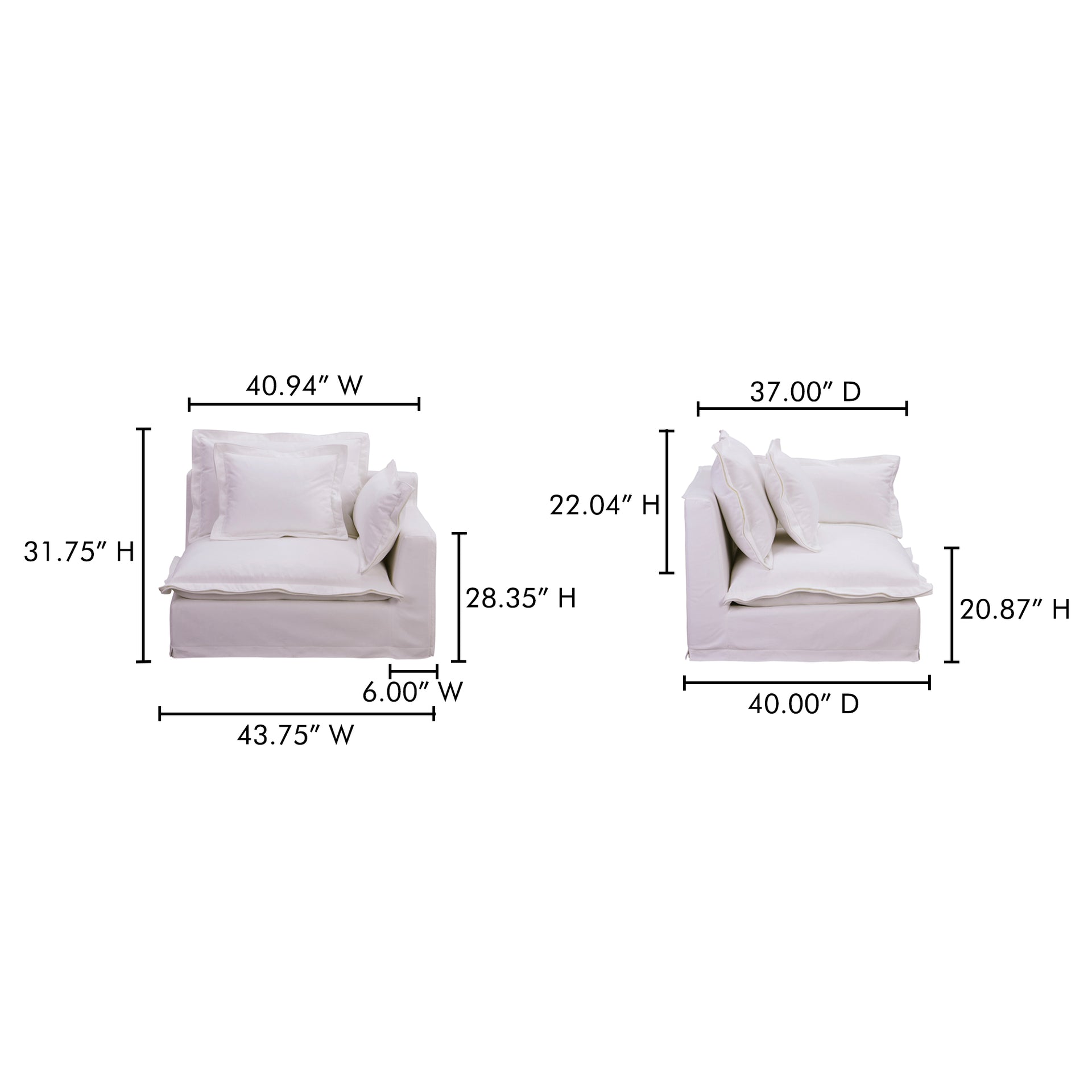 Morgan, Right arm Facing Chair Rustic LiveSmart Performance Fabric, White