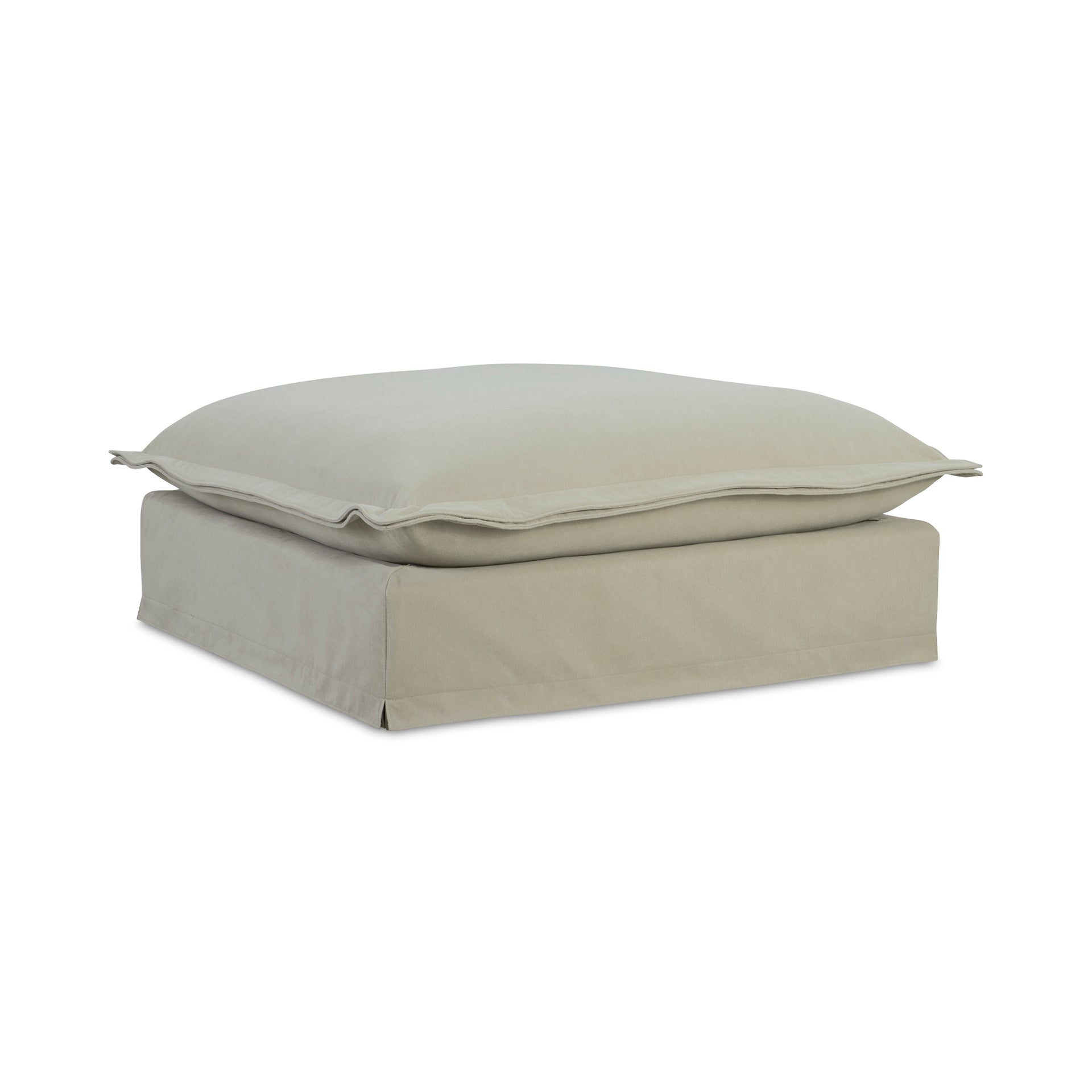 Morgan, Ottoman, Livesmart Performance Fabric, Feather, Foam and Fiber, Sand