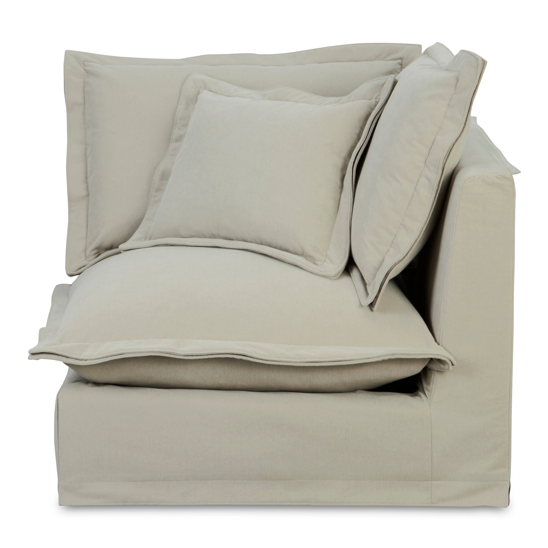 Morgan, Corner Chair Rustic Livesmart Performance Fabric, Sand