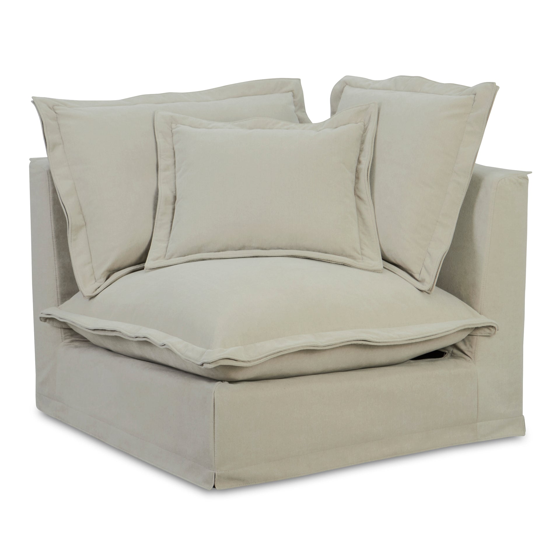 Morgan, Corner Chair Rustic Livesmart Performance Fabric, Sand