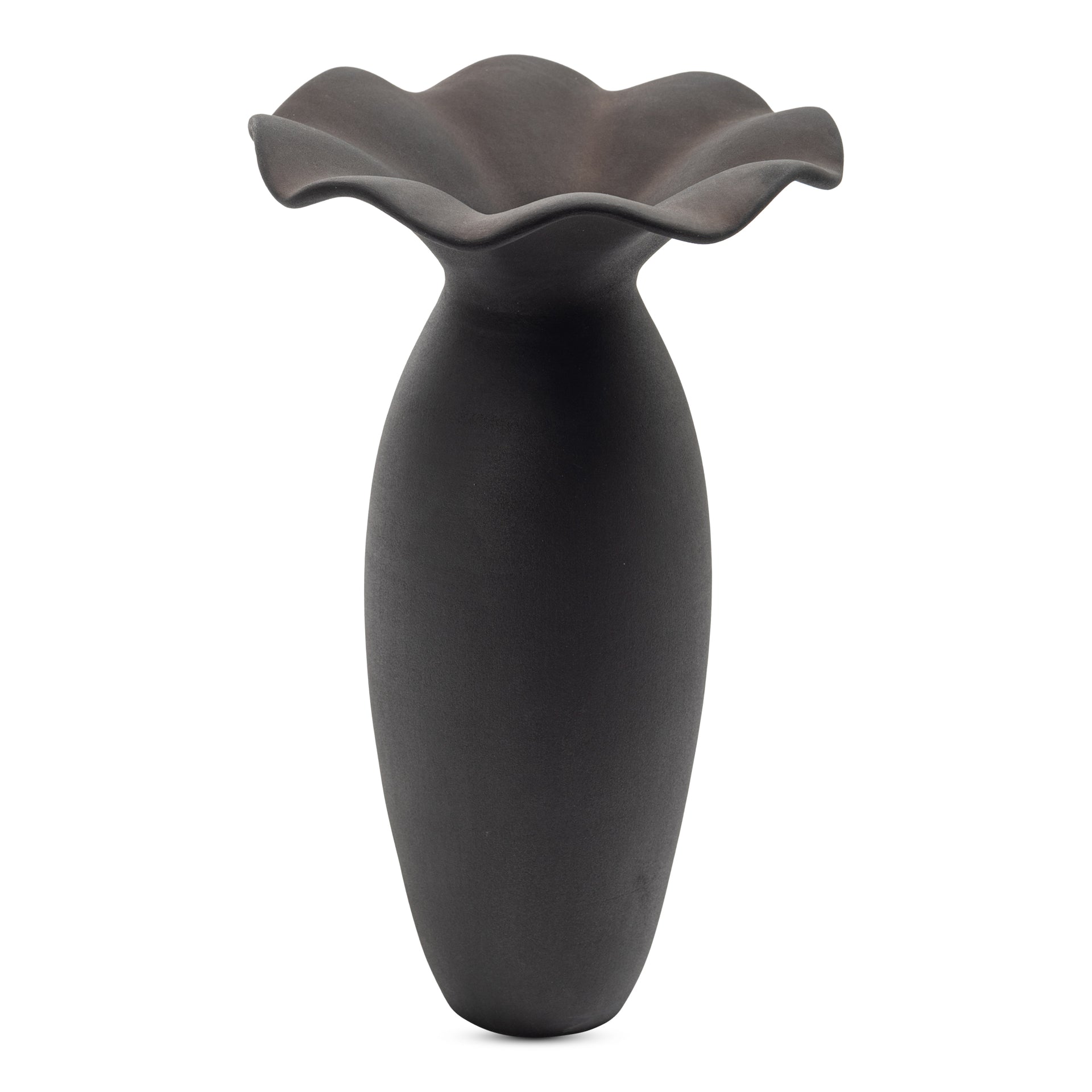 Ellison Decorative Vase, Large Handmade Terracotta, World Fair Trade and NEST Certified, Black