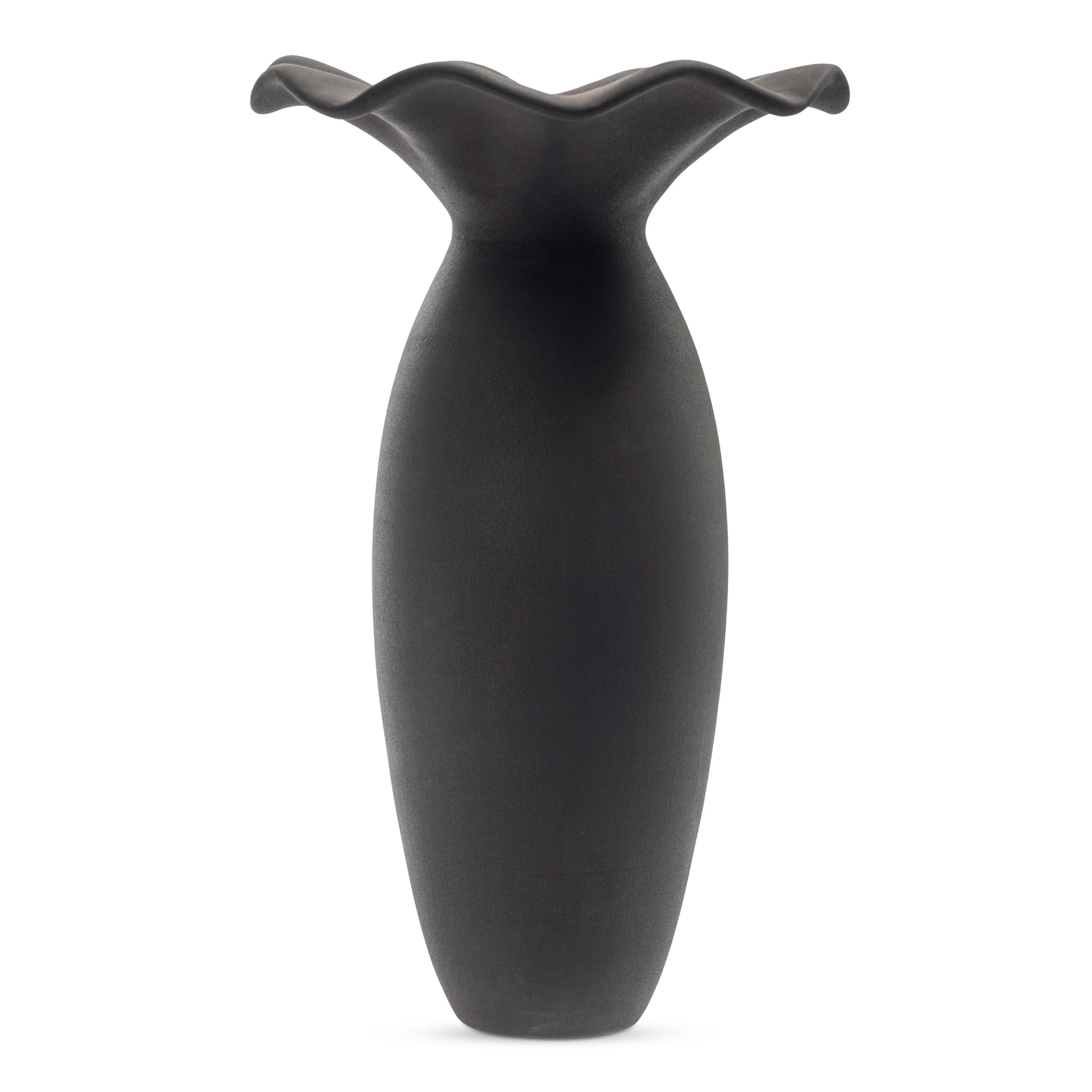 Ellison Decorative Vase, Large Handmade Terracotta, World Fair Trade and NEST Certified, Black