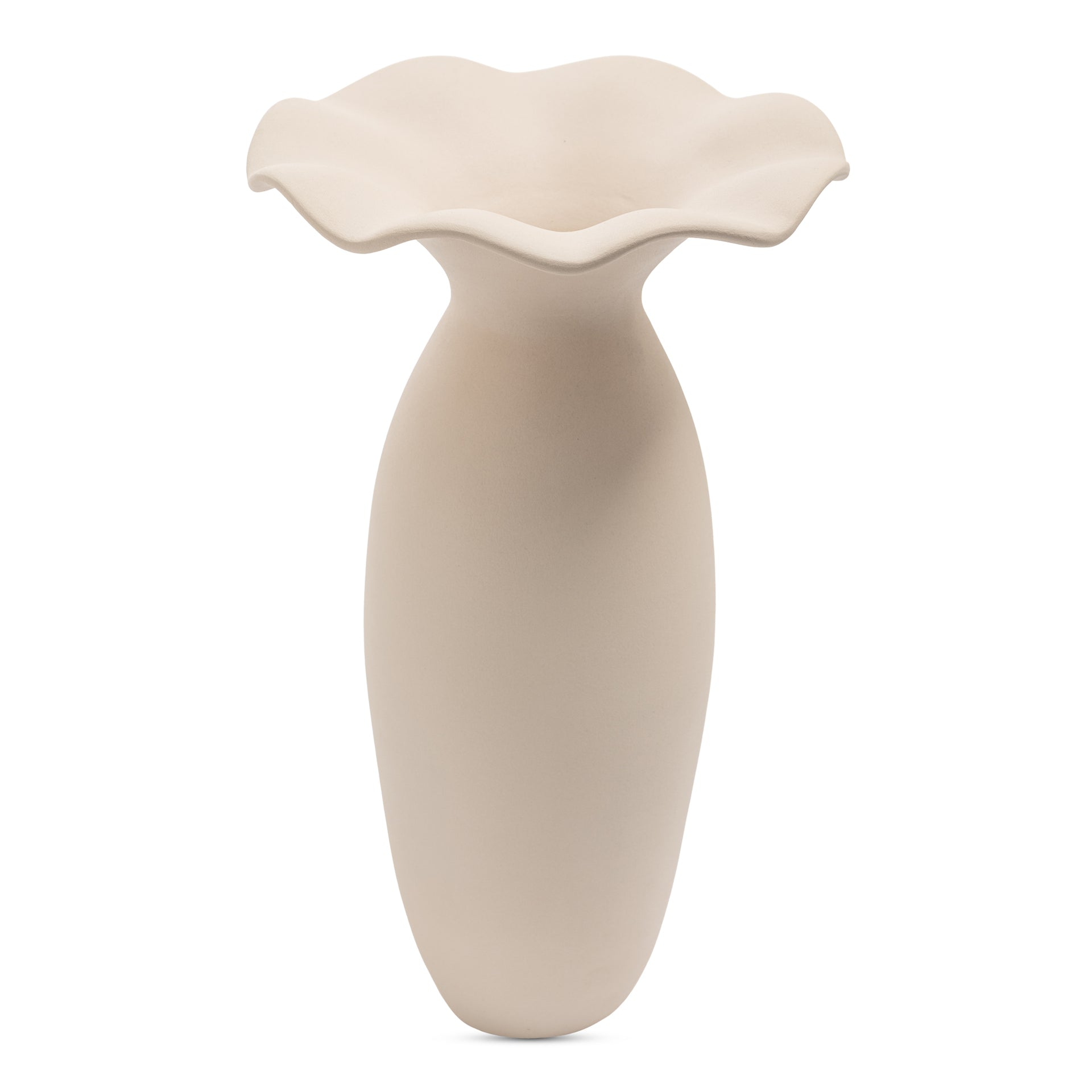 Ellison Decorative Vase, Large Handmade Terracotta, World Fair Trade and NEST Certified, Ecru