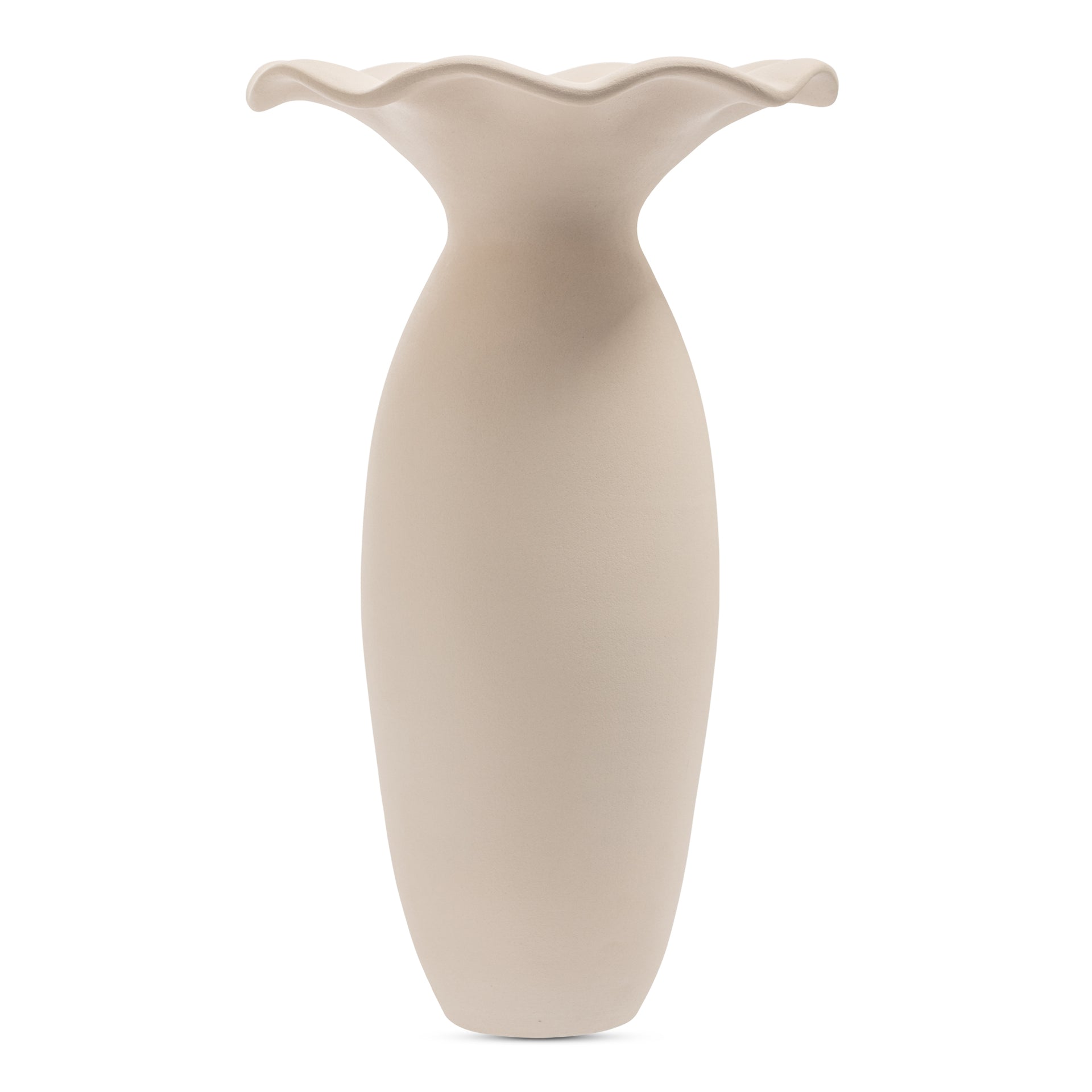 Ellison Decorative Vase, Large Handmade Terracotta, World Fair Trade and NEST Certified, Ecru