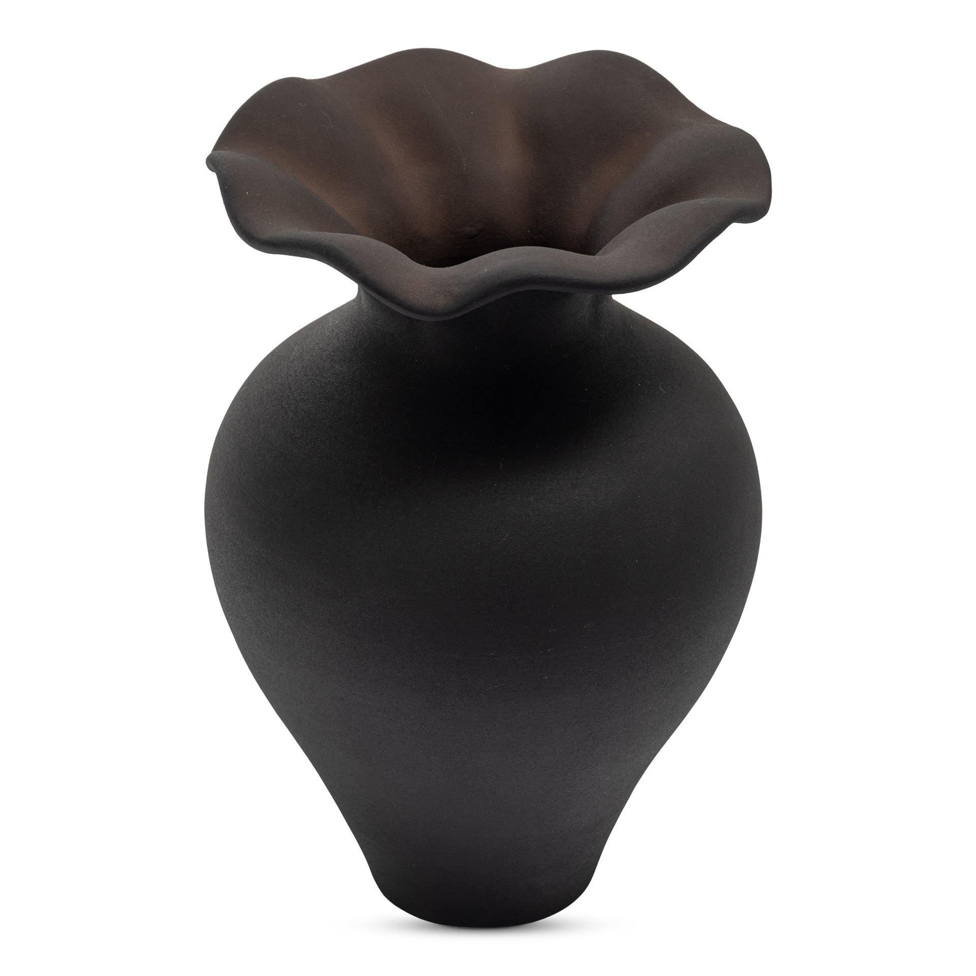 Ellison, Vase Handcrafted Terracotta, Small Siz, Black