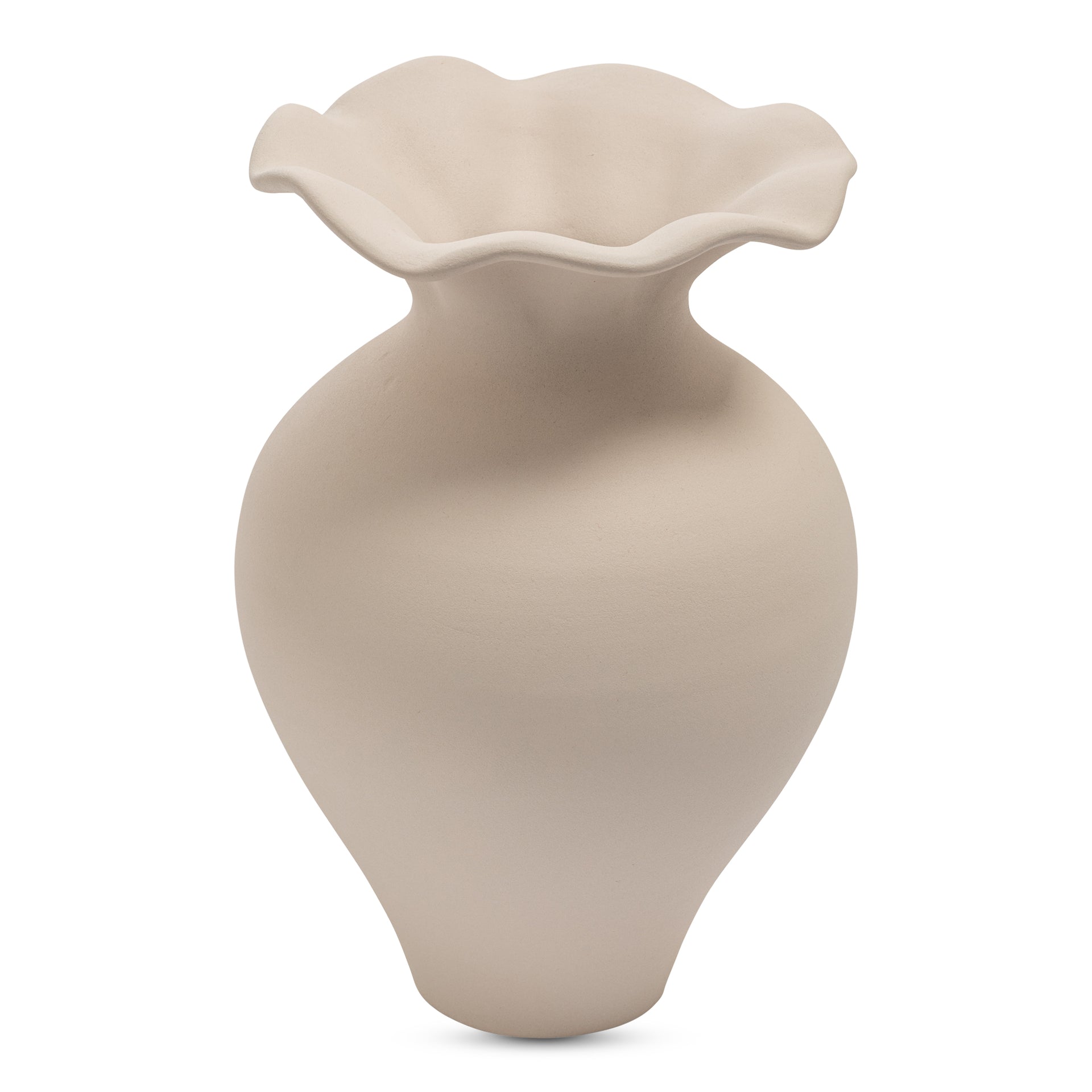 Ellison Decorative Vase, Small Handmade Terracotta, World Fair Trade and NEST Certified, Ecru