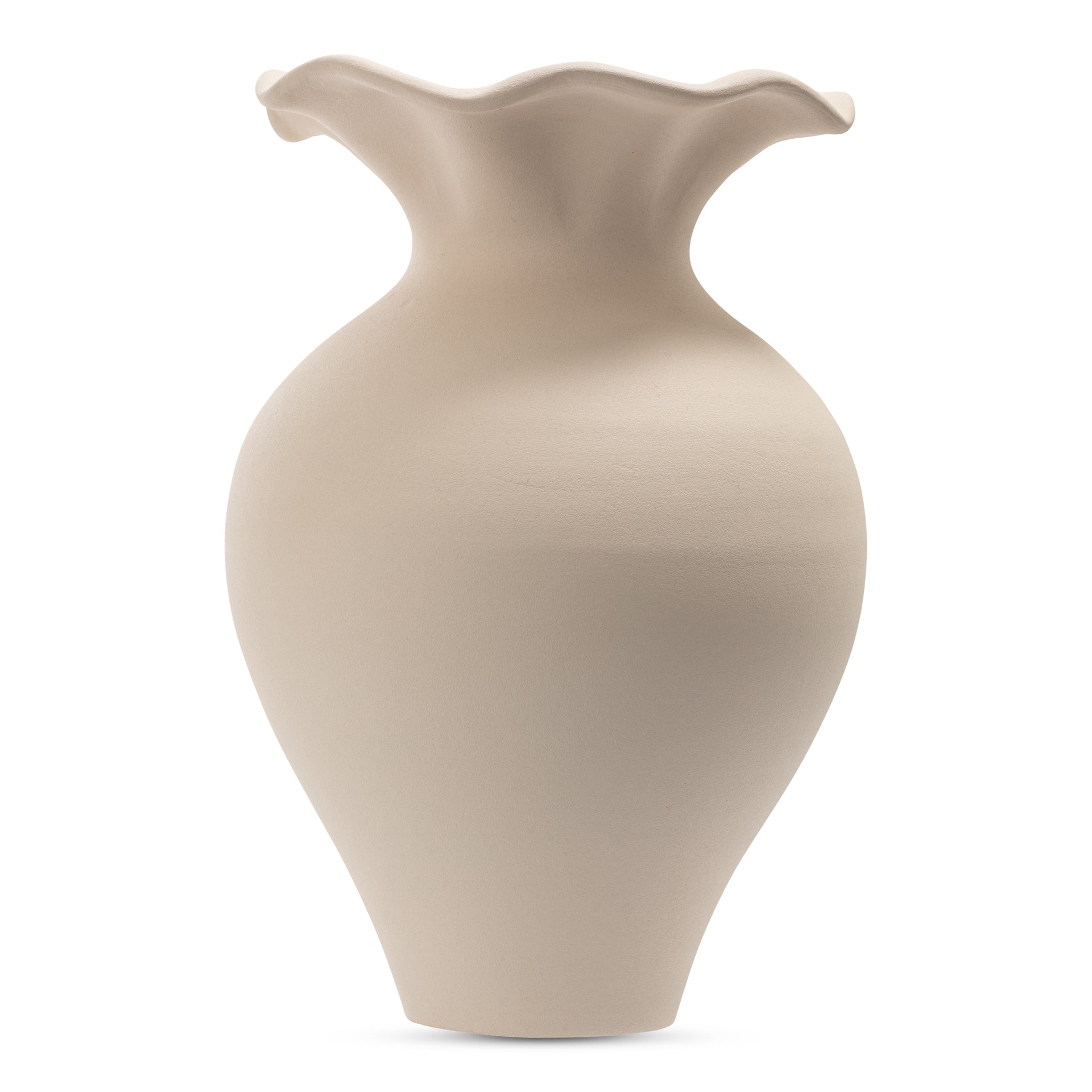 Ellison Decorative Vase, Small Handmade Terracotta, World Fair Trade and NEST Certified, Ecru