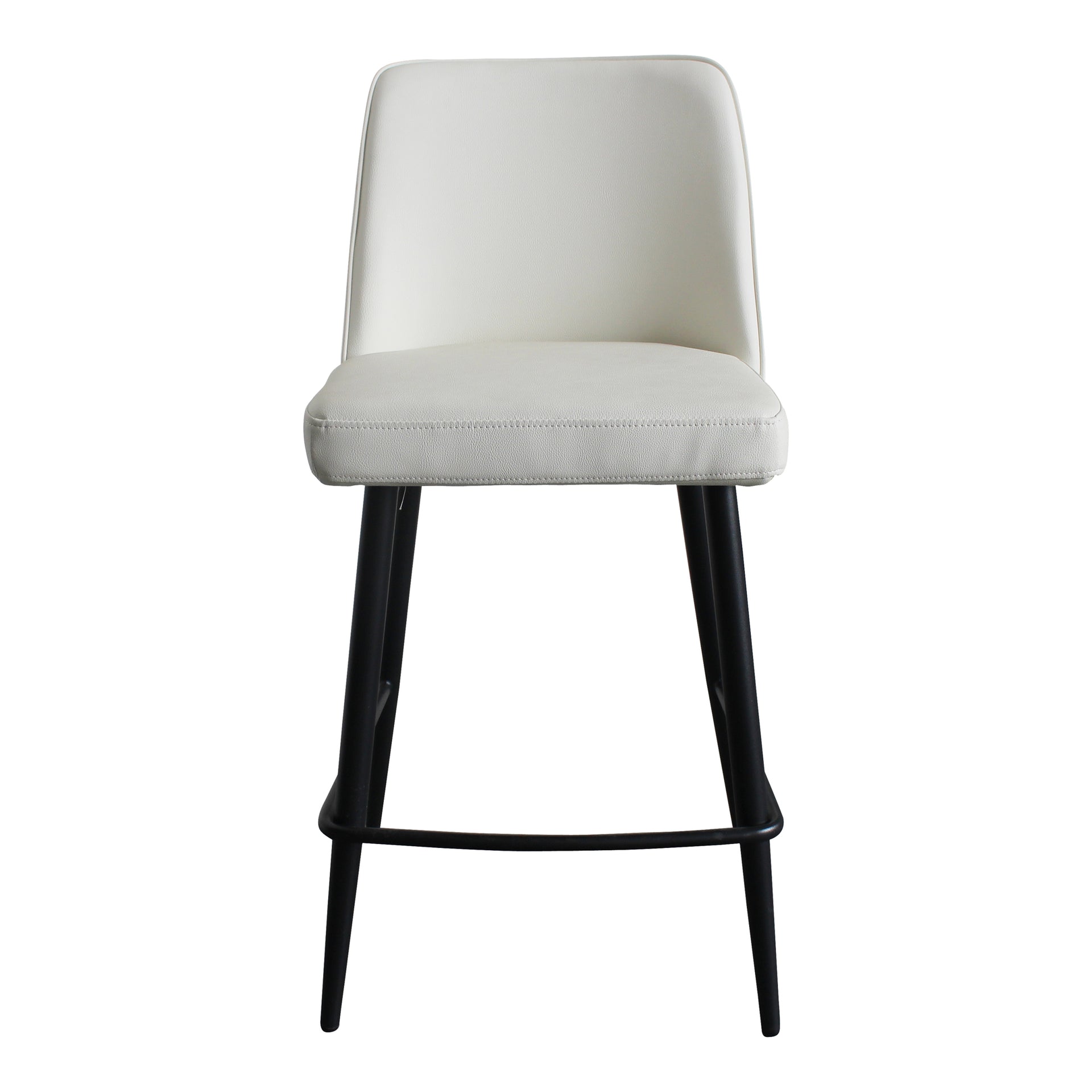 Clark Counter Stool, Vegan Leather Upholstery, Foam Cushion, Metal Frame, Ivory